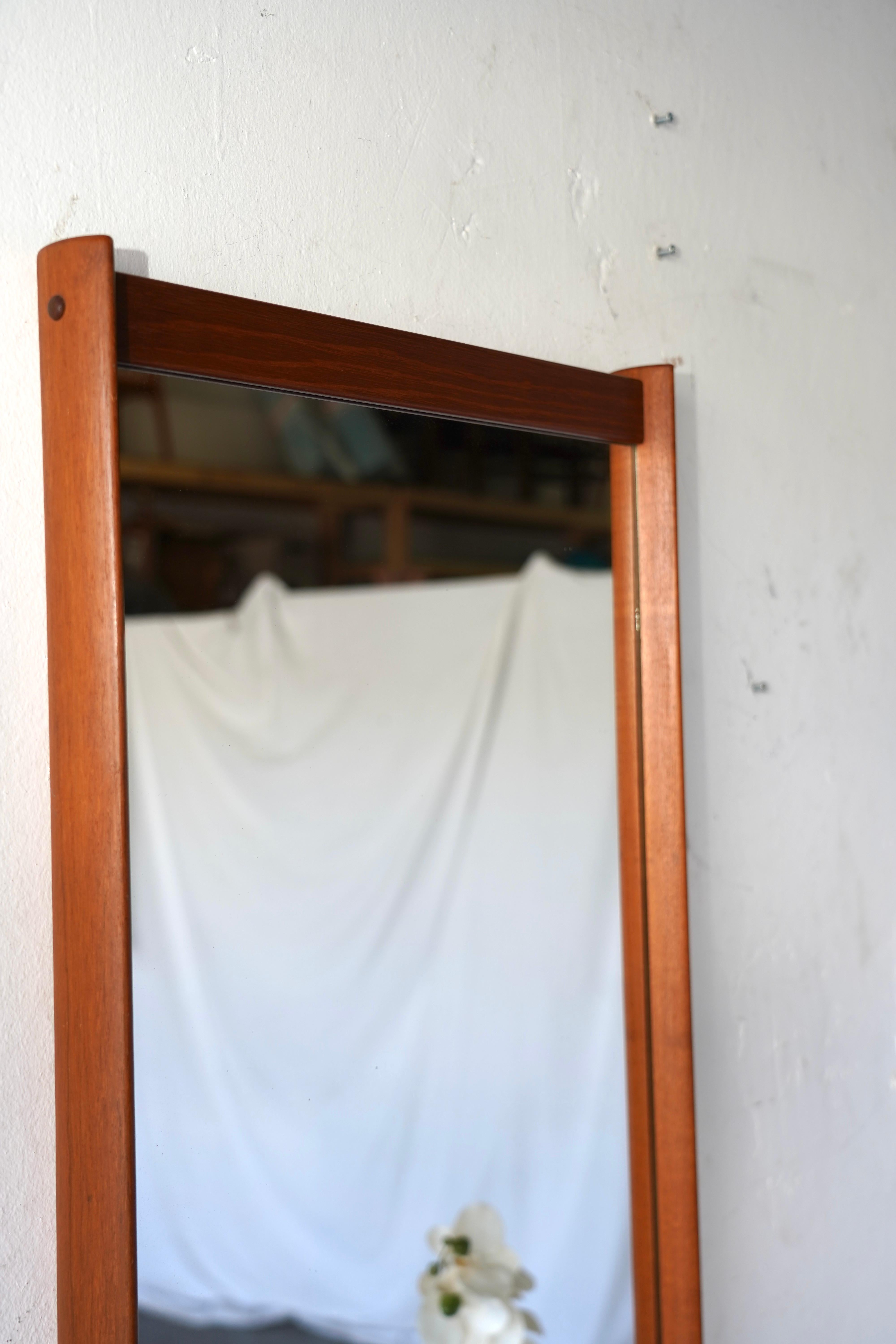 Aksel Kjersgaard Odder Model 220 Danish Modern Solid Teak Wall  Mirror For Sale 1