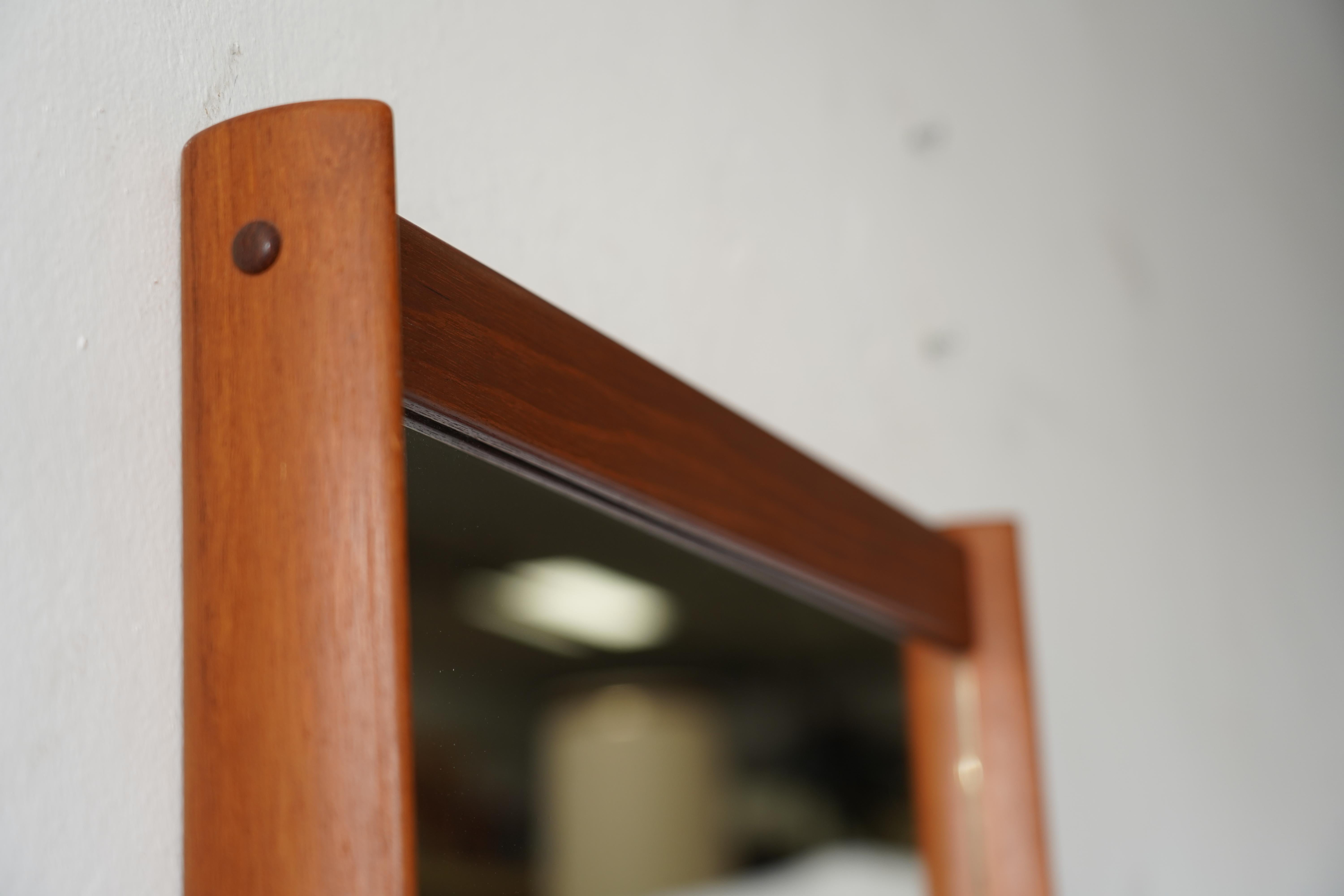 Aksel Kjersgaard Odder Model 220 Danish Modern Solid Teak Wall  Mirror For Sale 3