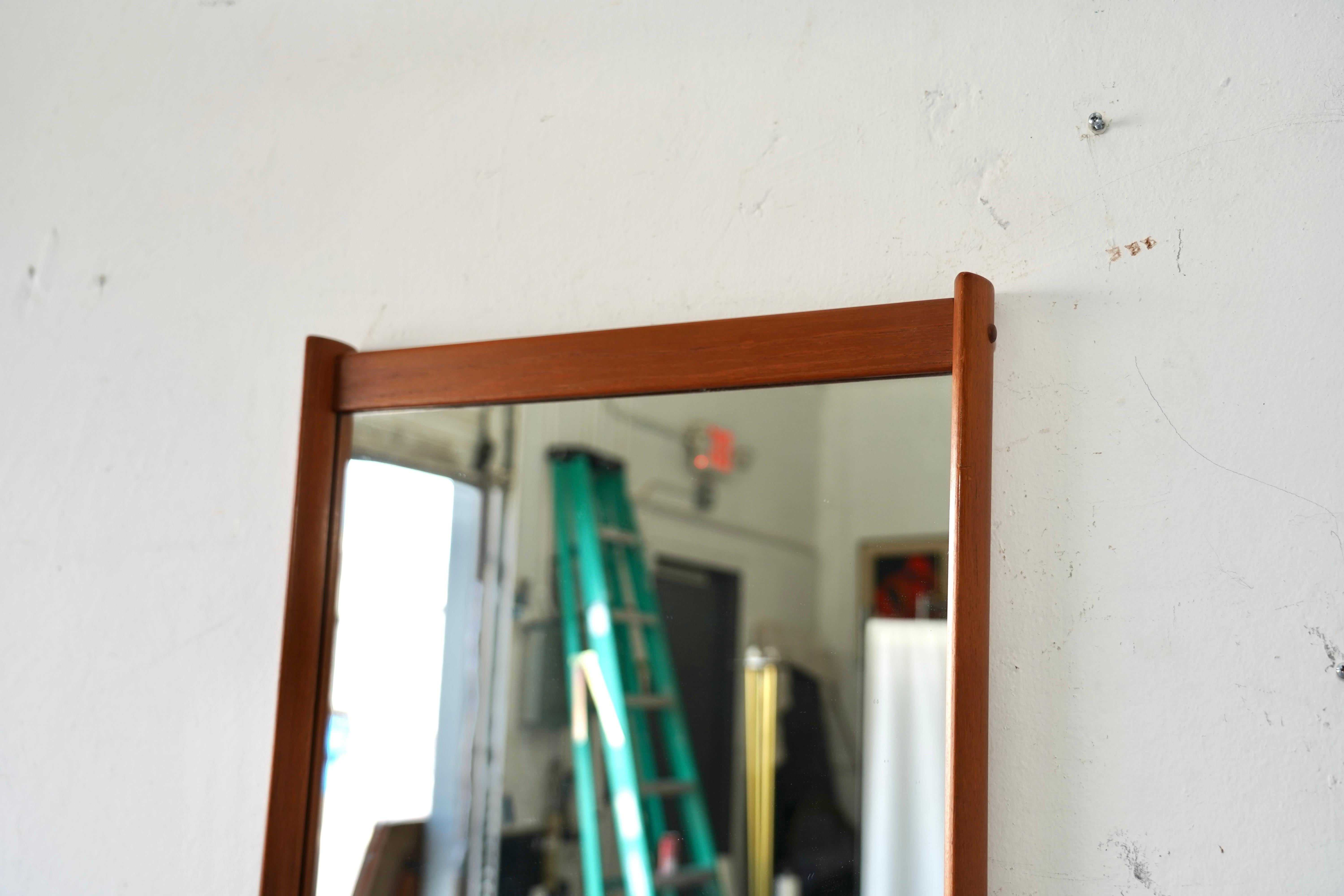Aksel Kjersgaard Odder Model 220 Danish Modern Solid Teak Wall  Mirror For Sale 4
