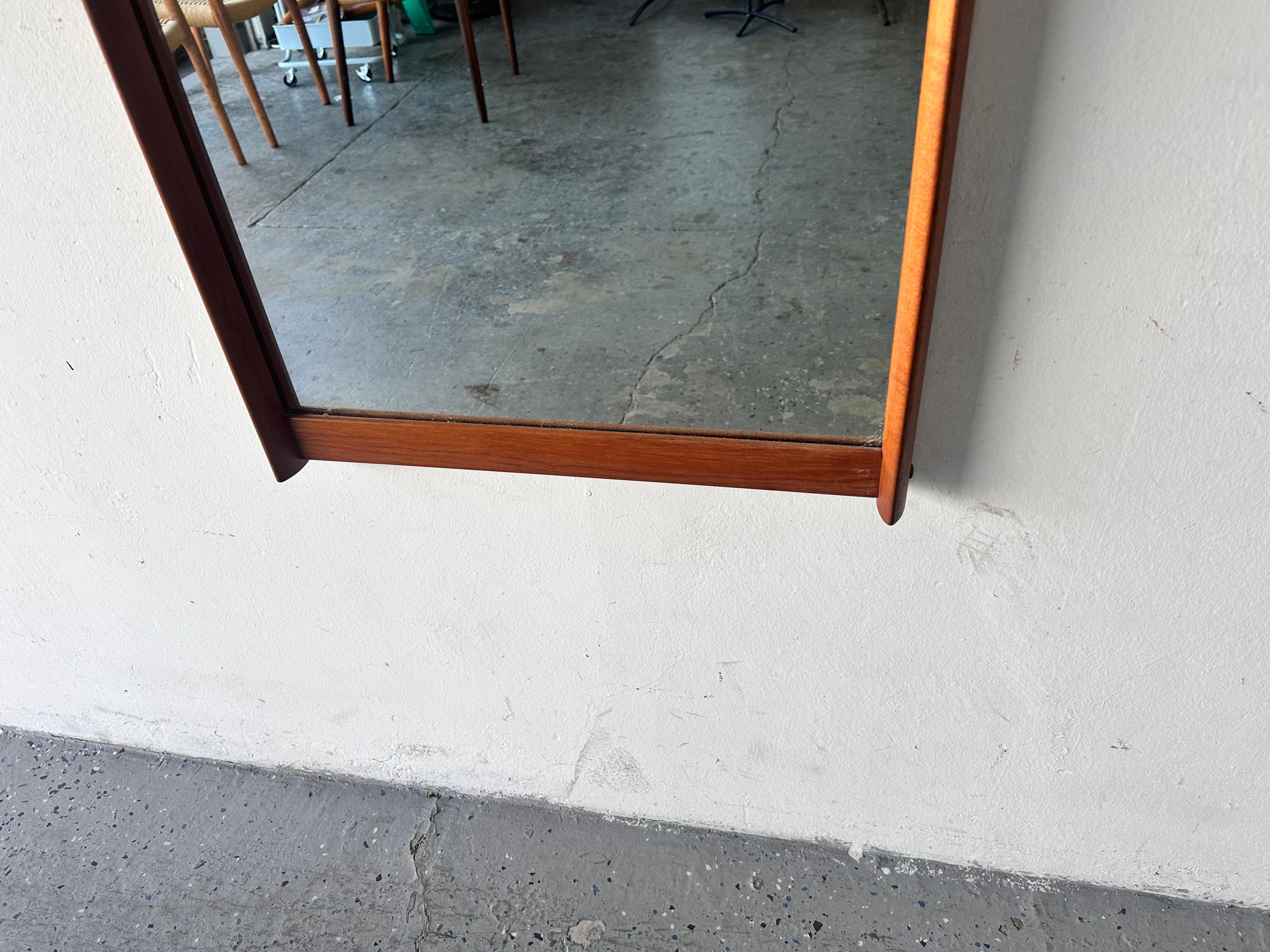 Aksel Kjersgaard Odder Model 220 Danish Modern Solid Teak Wall  Mirror For Sale 5