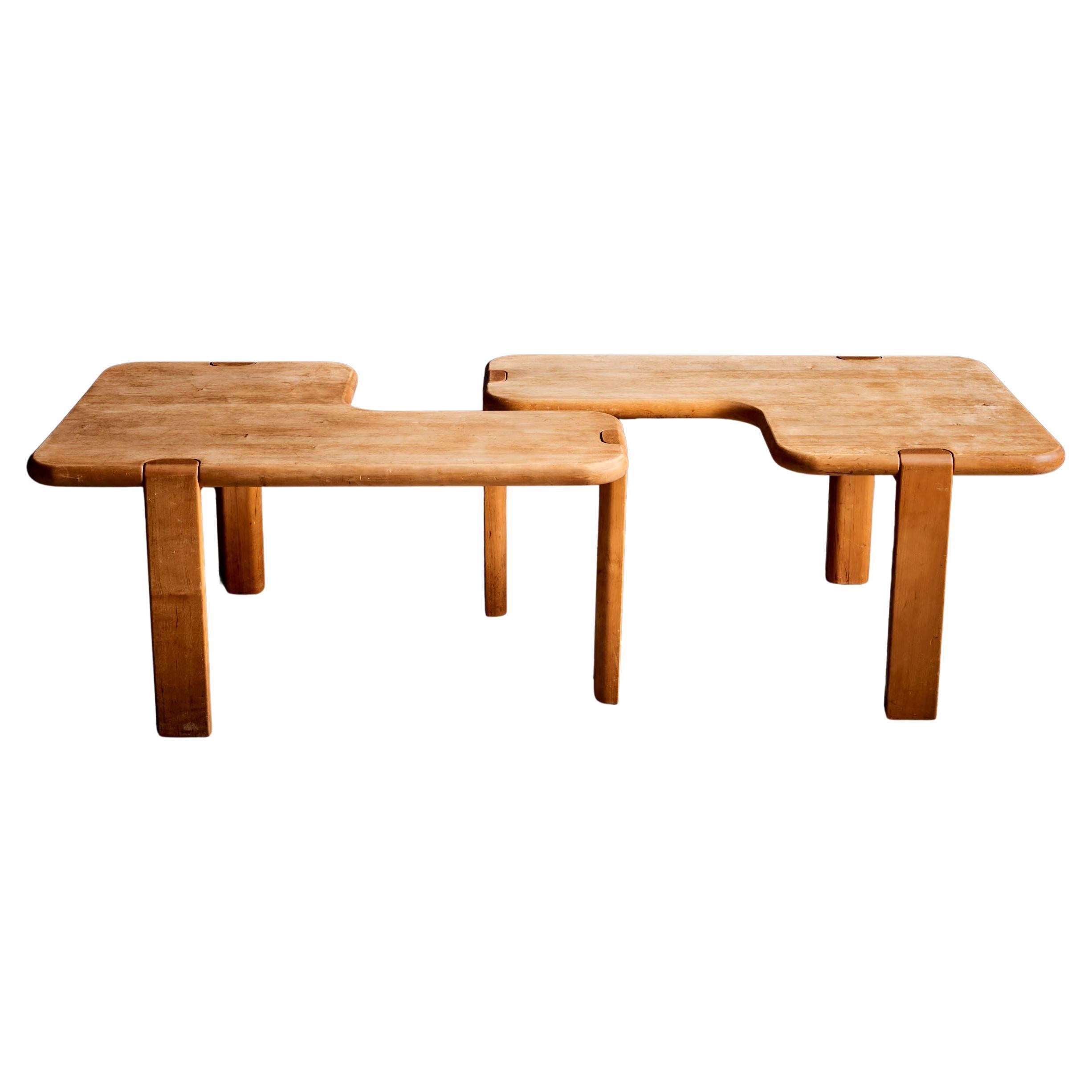  Paire de tables basses en bois d'érable Aksel Kjersgaard  Danemark - années 1970