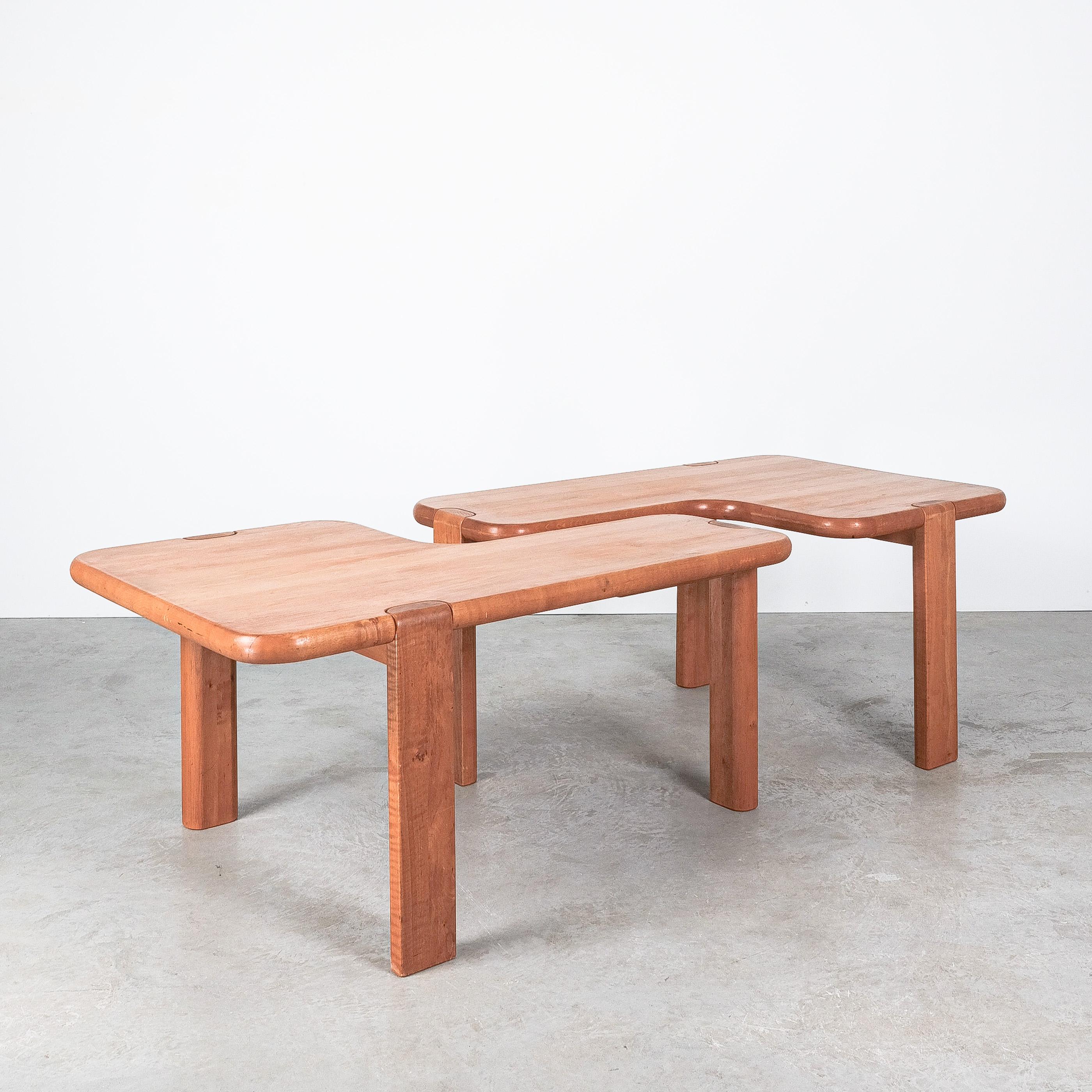 Aksel Kjersgaard Pair of Pine Wood Coffee Tables, Denmark, circa 1970 In Good Condition For Sale In Vienna, AT