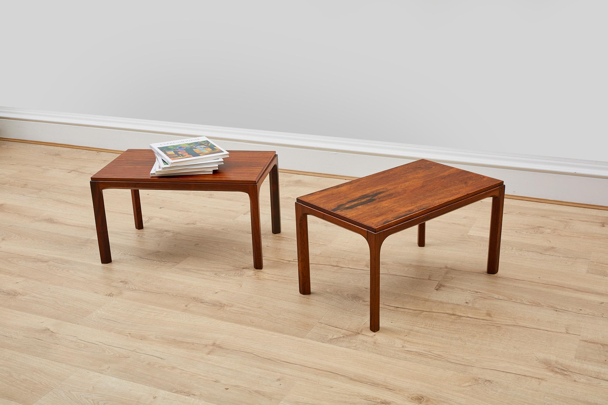Mid-Century Modern Aksel Kjersgaard, Rosewood Set of 2 Side Tables, Danish 1950's