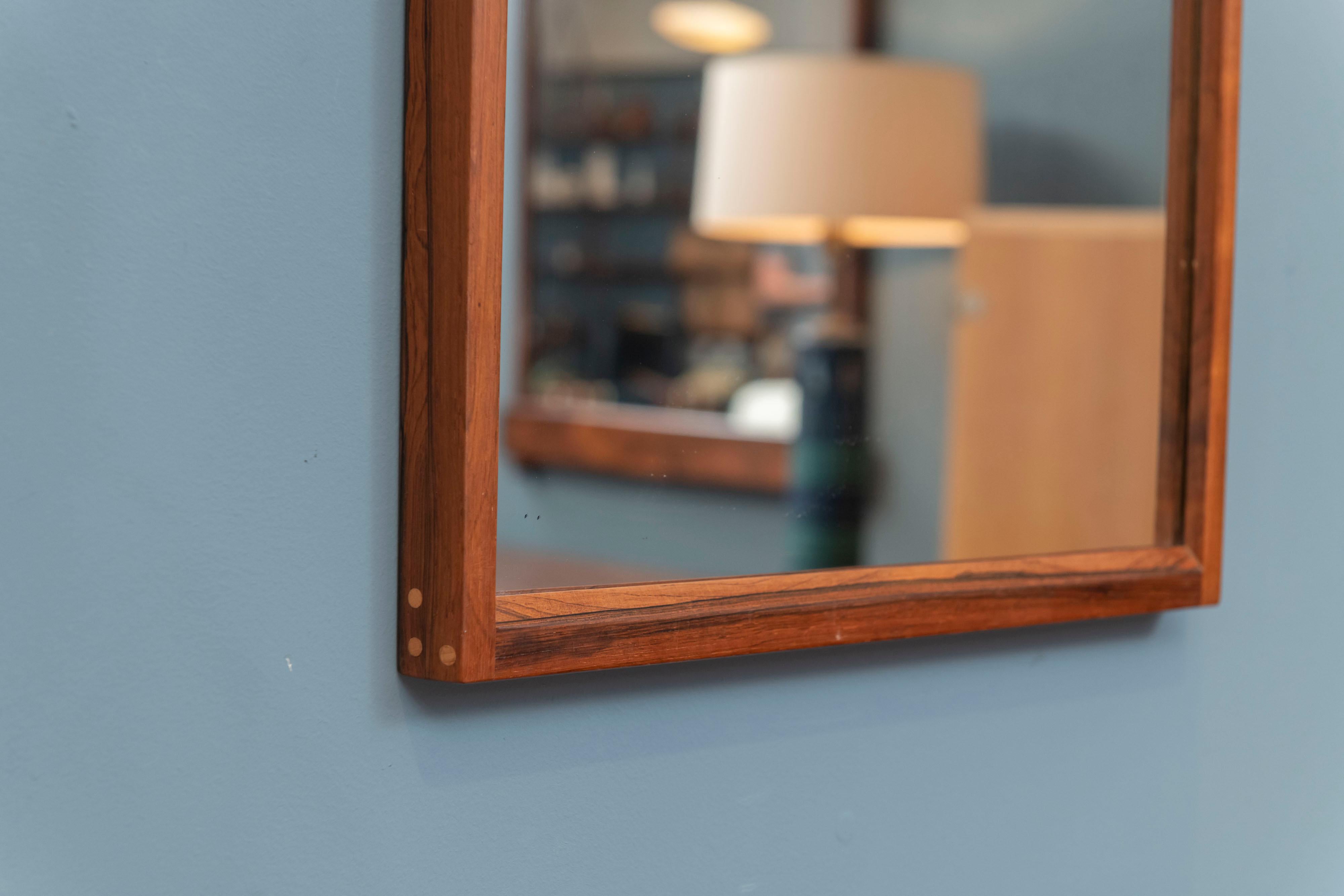 Danish Aksel Kjersgaard Rosewood Wall Mirror For Sale