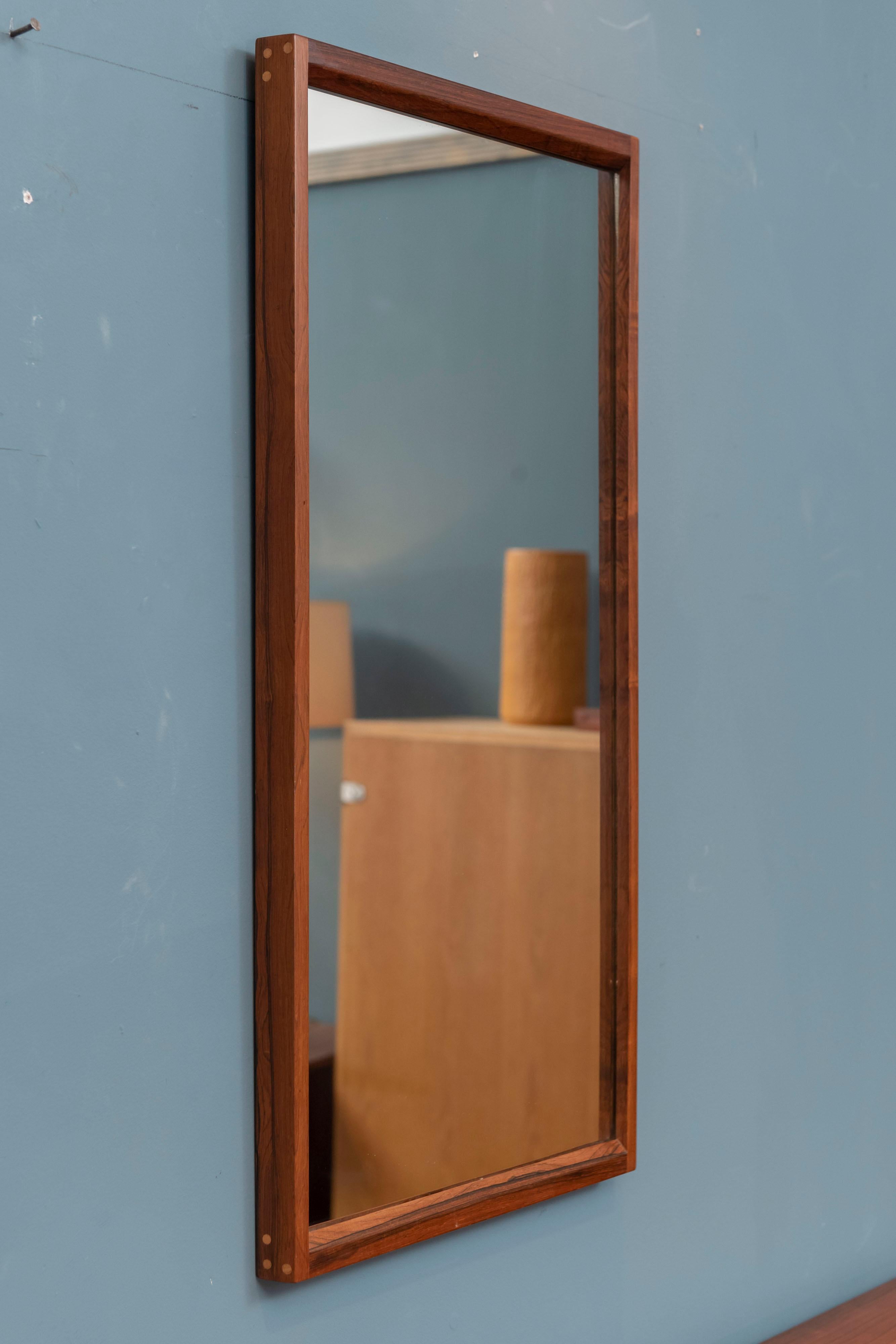Aksel Kjersgaard Rosewood Wall Mirror In Good Condition For Sale In San Francisco, CA