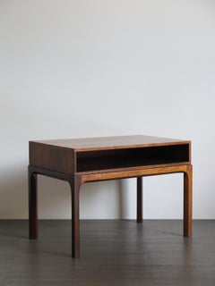 Aksel Kjersgaard Scandinavian Dark Wood Bedside Table for Odder Furniture, 1960s