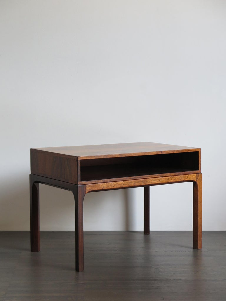 Aksel Kjersgaard Scandinavian Dark Wood Bedside Table For Odder Furniture 1960s For Sale At 1stdibs