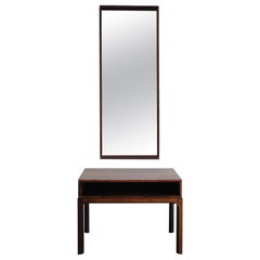 Aksel Kjersgaard Scandinavian Dark Wood Mirror Table for Odder Furniture, 1960s
