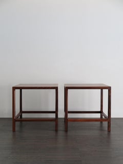Aksel Kjersgaard Scandinavian Dark Wood Nightstands or Coffee Tables, 1950s