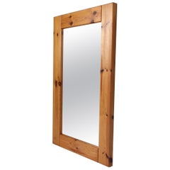 Aksel Kjersgaard Wall Mirror, Pine, 1970s, Denmark