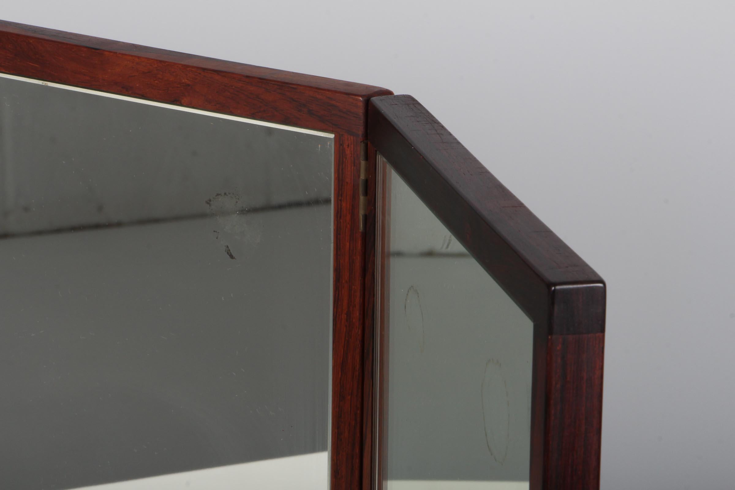 Scandinavian Modern Aksel Kjersgaard Wall Mirror, Rosewood, 1970s, Denmark For Sale