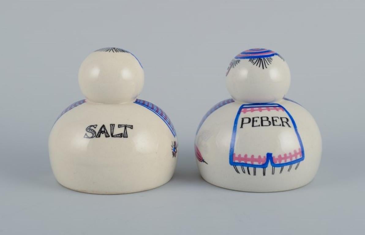 Late 20th Century Aksel Sigvald Nielsen for Aksini, Denmark, Ceramic Salt and Pepper Shakers For Sale