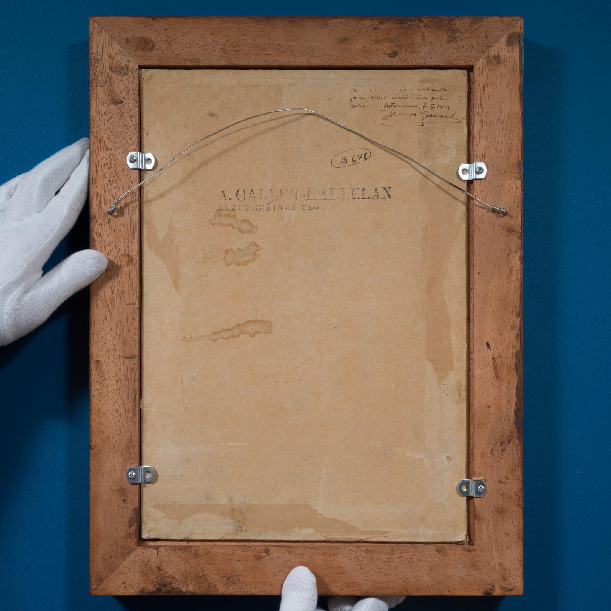 Blick auf einen Berghang über ein Gewässer; Blick vom Keitele oder Ruovesi im Angebot 3