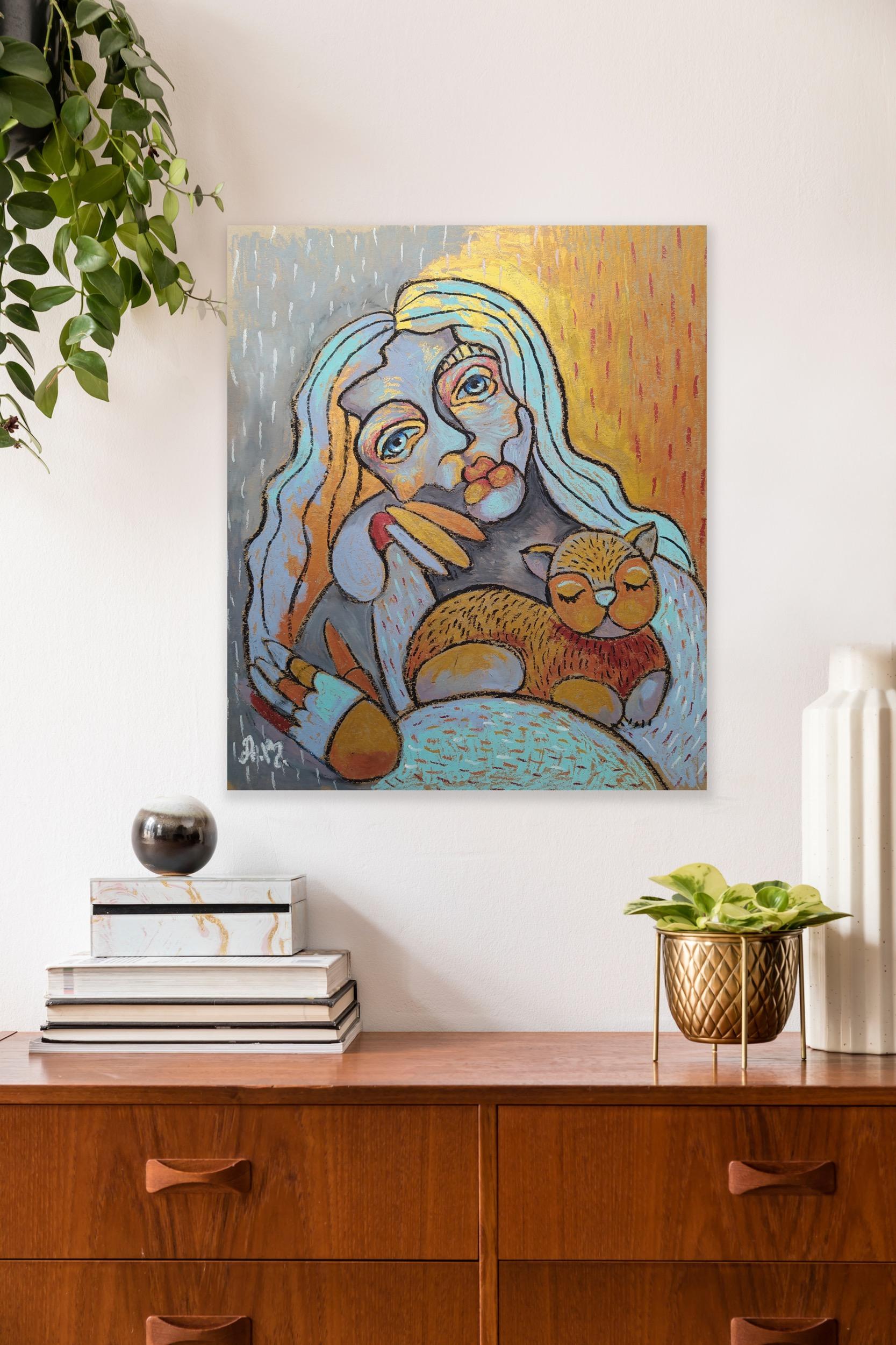 Girl with a cat
50x40 cm