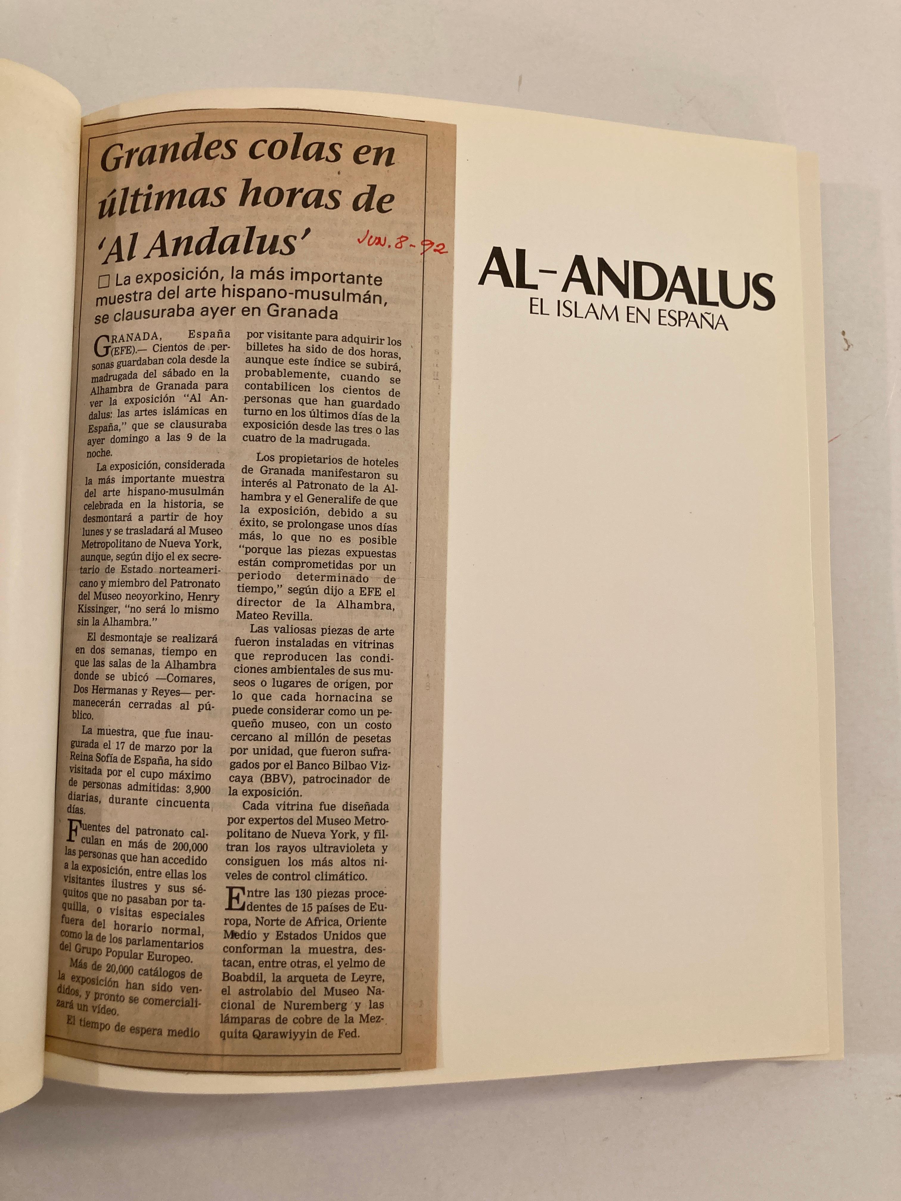 20th Century AL-ANDALUS. El Islam en España by Juan Vernet, Martin Martinez, Collectible Book For Sale