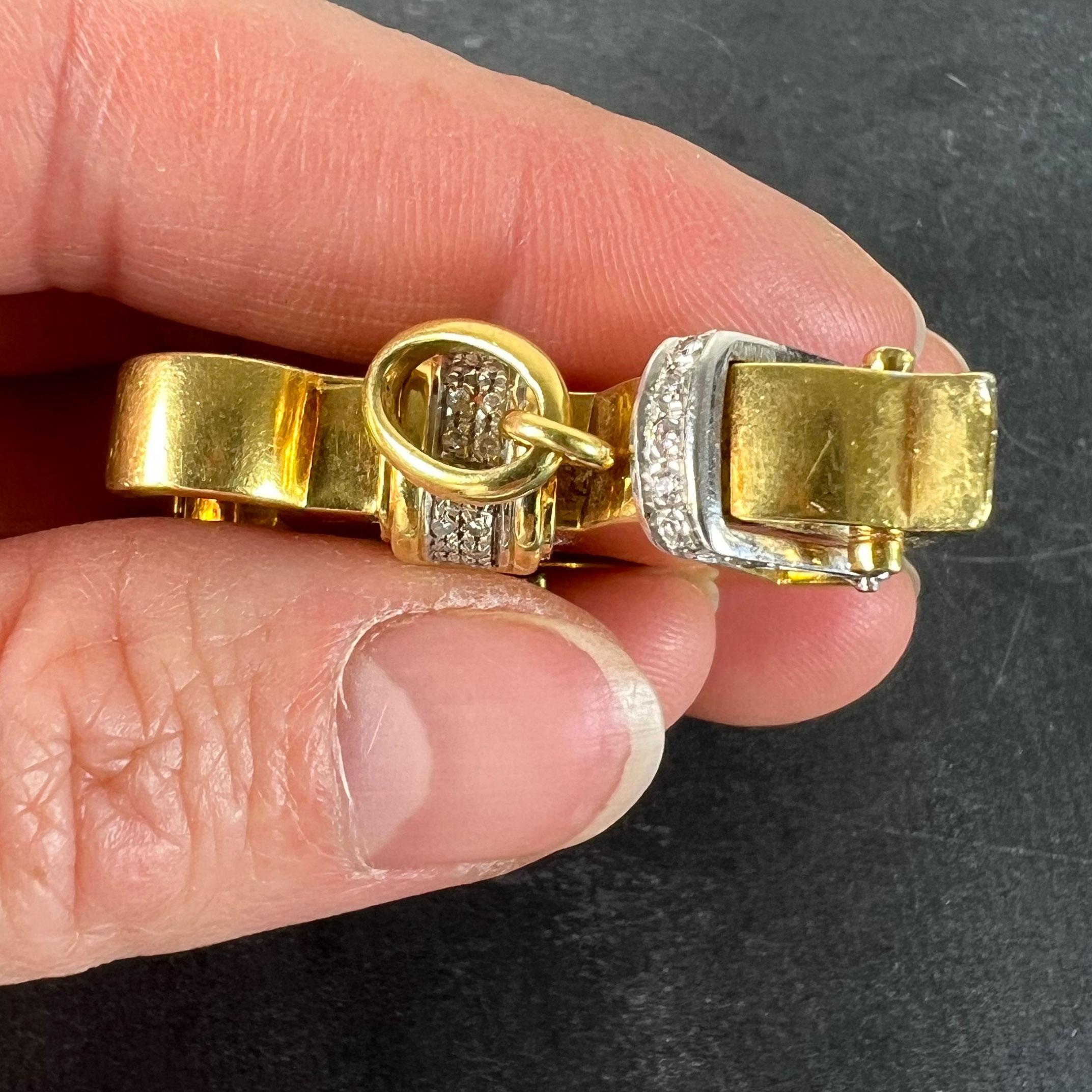 Al Angiolino & Zogno Large Rocking Horse 18K Yellow White Gold Diamond Pendant For Sale 6