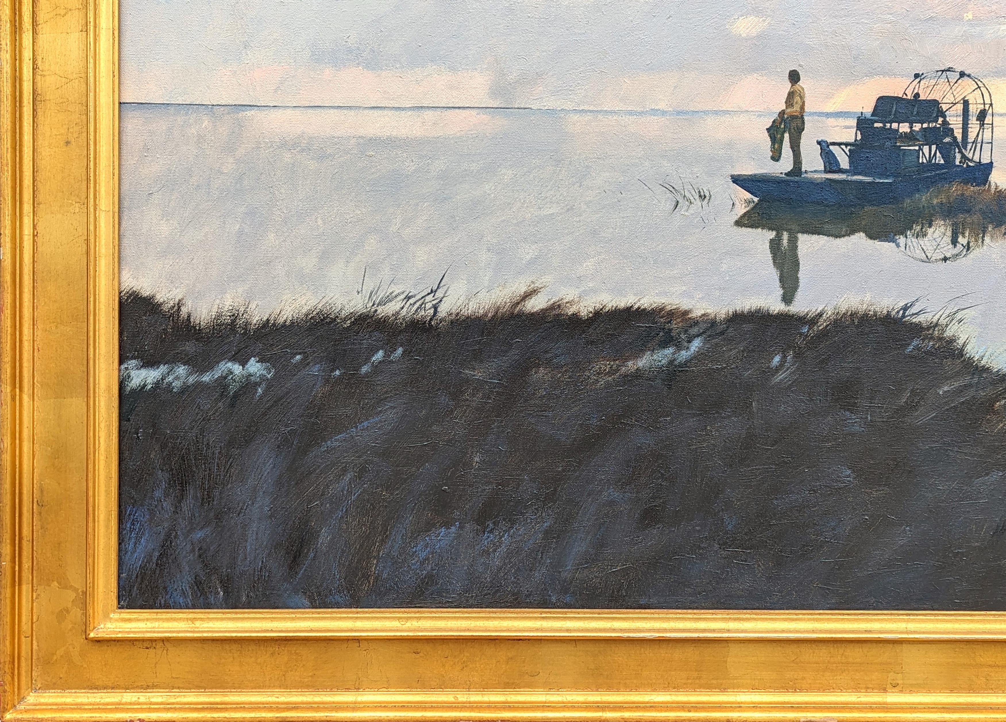 « Outlook Promising », peinture figurative naturaliste de paysage côtier du Texas en vente 1