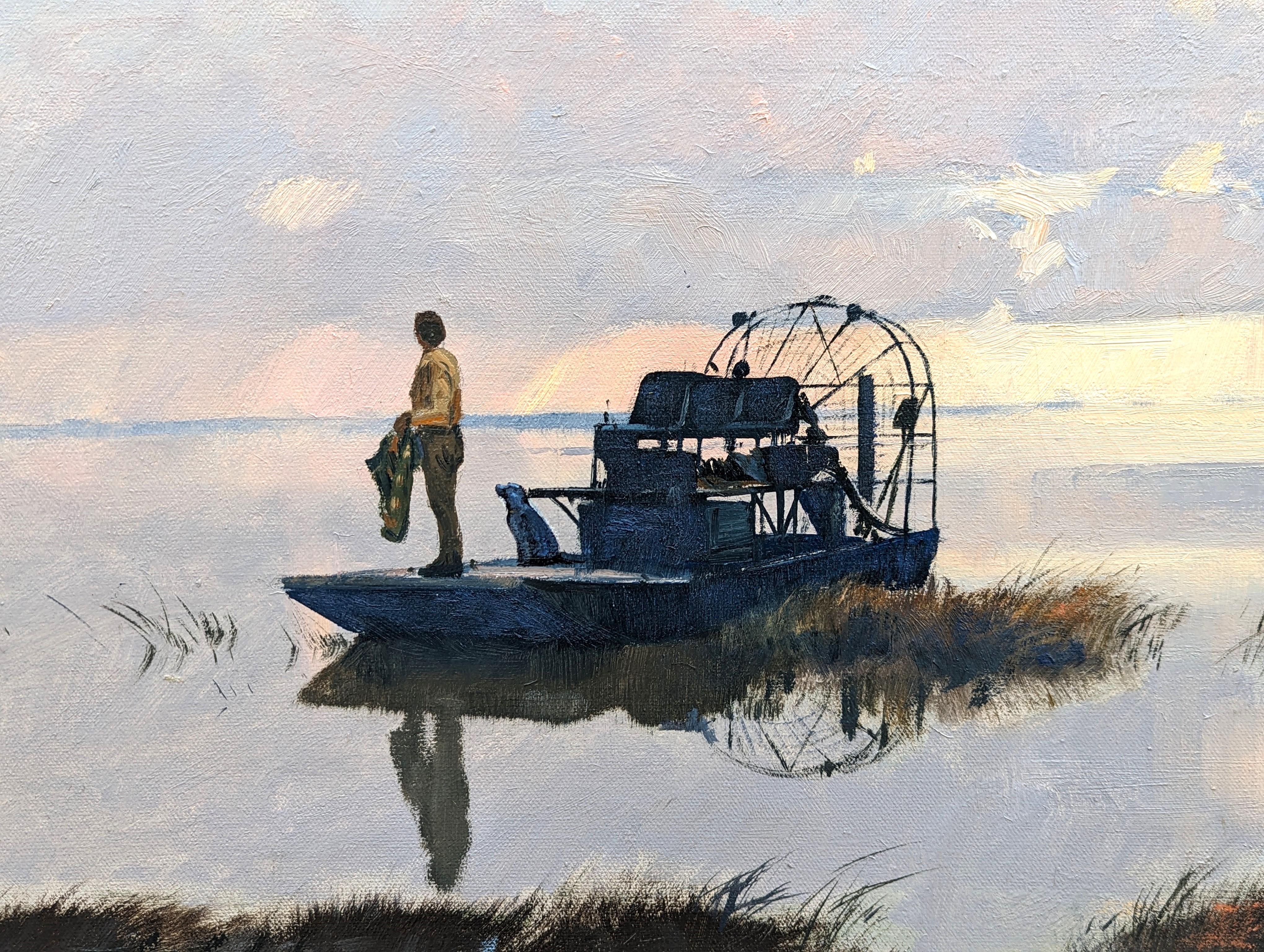 « Outlook Promising », peinture figurative naturaliste de paysage côtier du Texas en vente 3