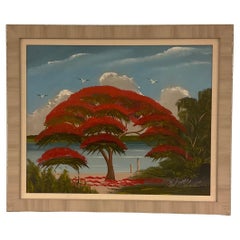 Al Black Florida Highwayman Painting of Vibrant Tree