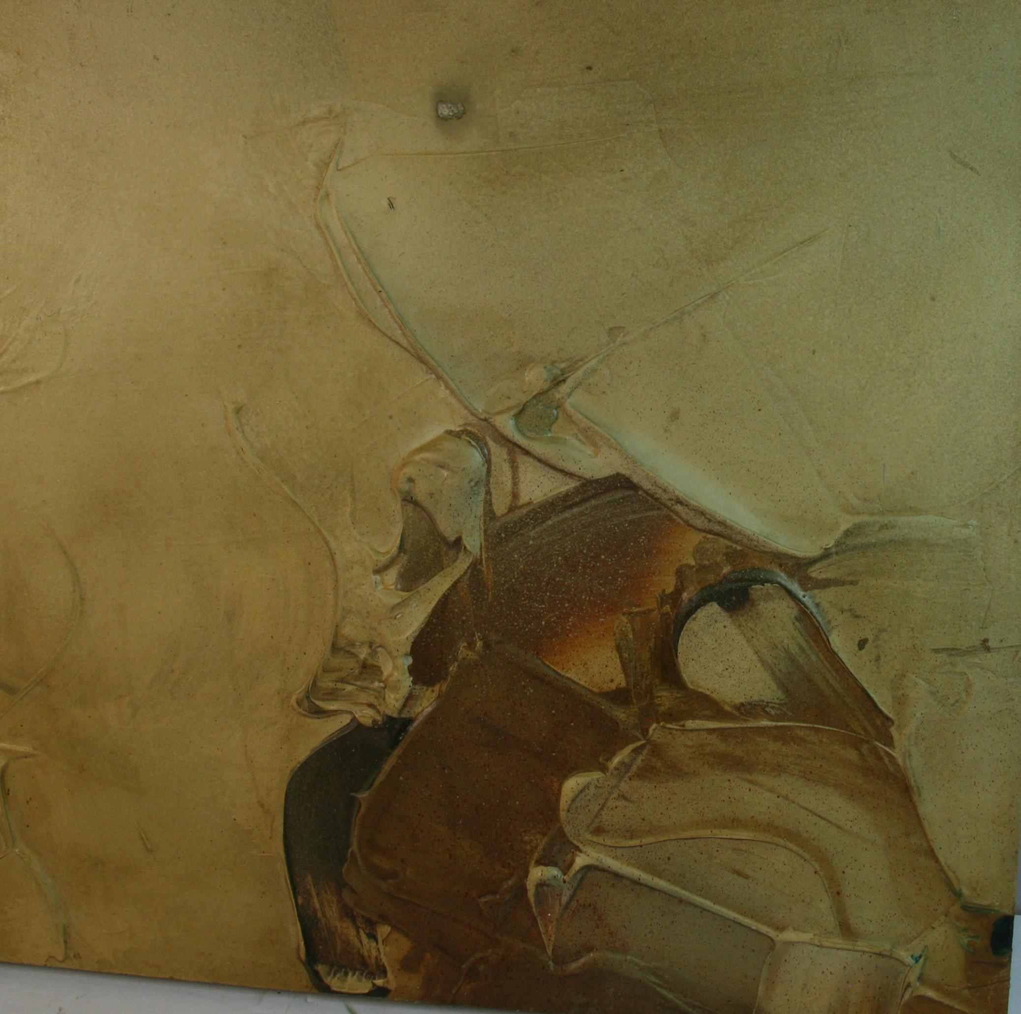 Expressionnisme abstrait Impasto brun et crème en vente 3