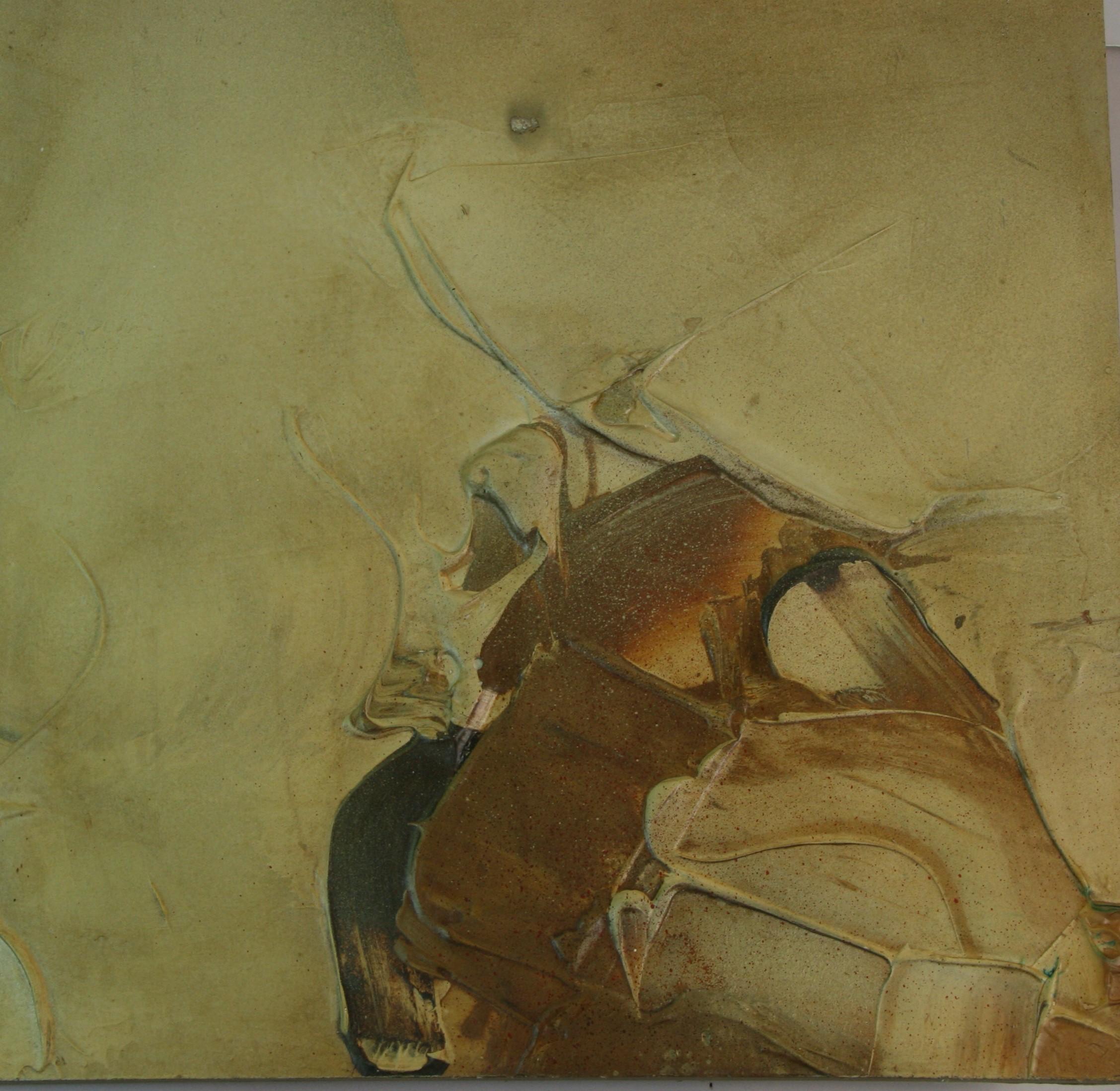 Expressionnisme abstrait Impasto brun et crème