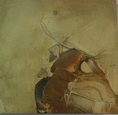 Abstract Expressionist Brown and Cream Impasto