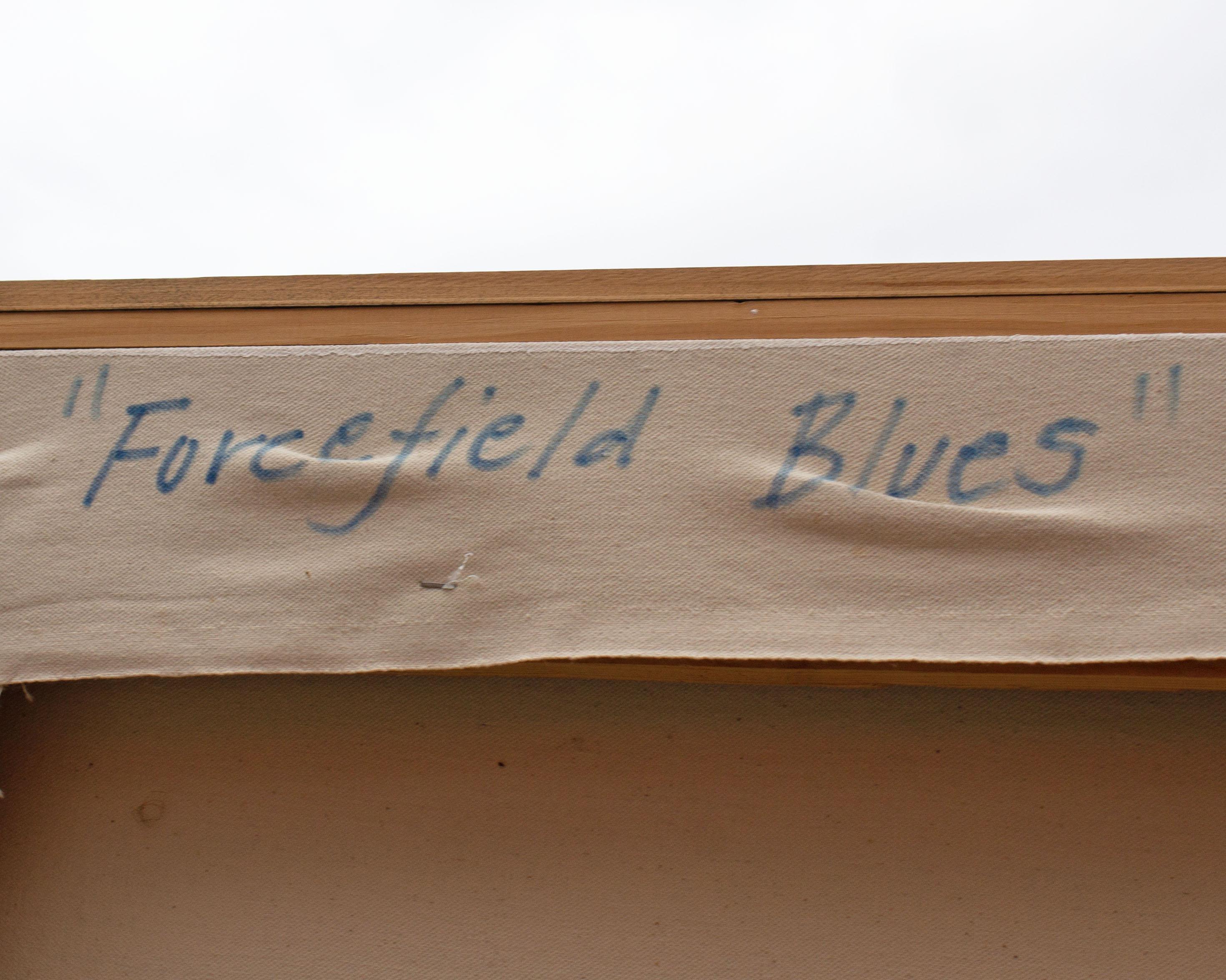 Huile sur toile abstraite Forcefield Blues signée Al Bright, 2002 en vente 3