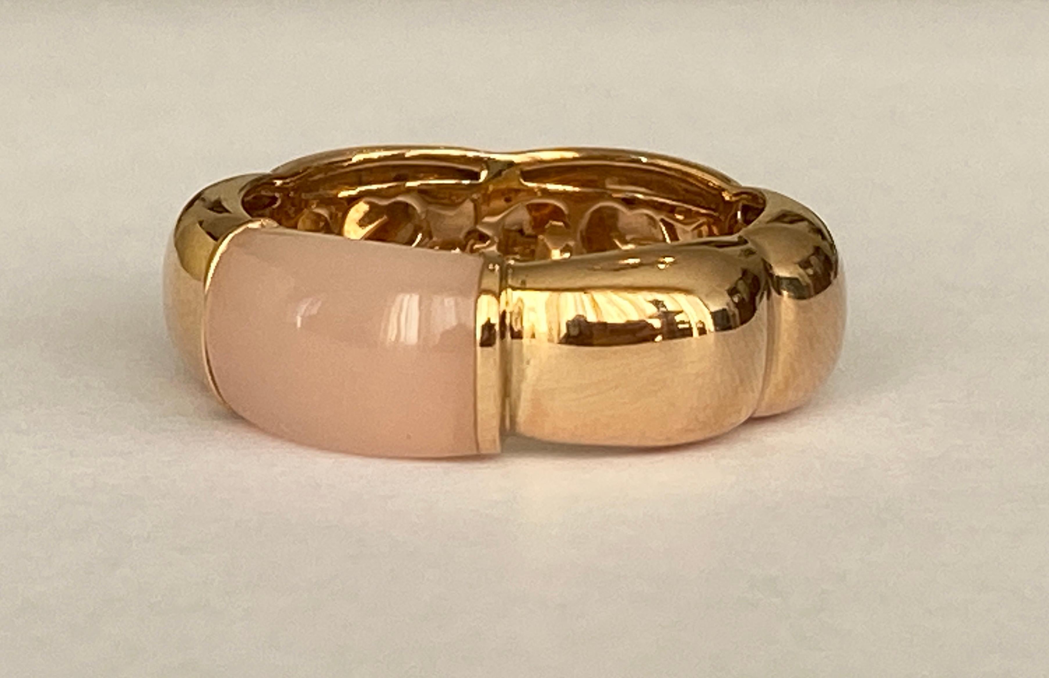Contemporary Al Coro La Piazza chalcedony in 18k rose gold ring For Sale