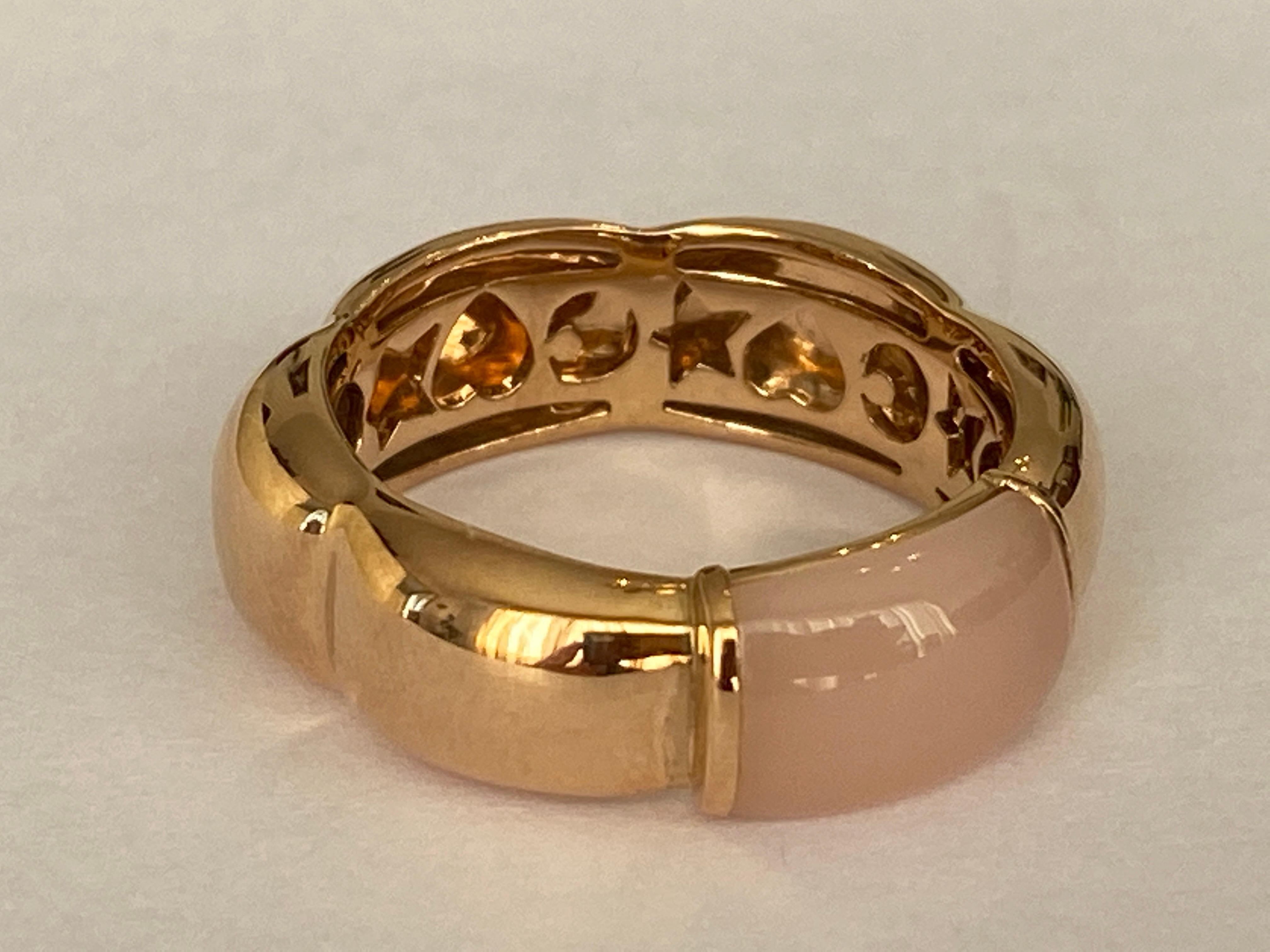 Al Coro La Piazza chalcedony in 18k rose gold ring In Good Condition For Sale In AMSTERDAM, NL