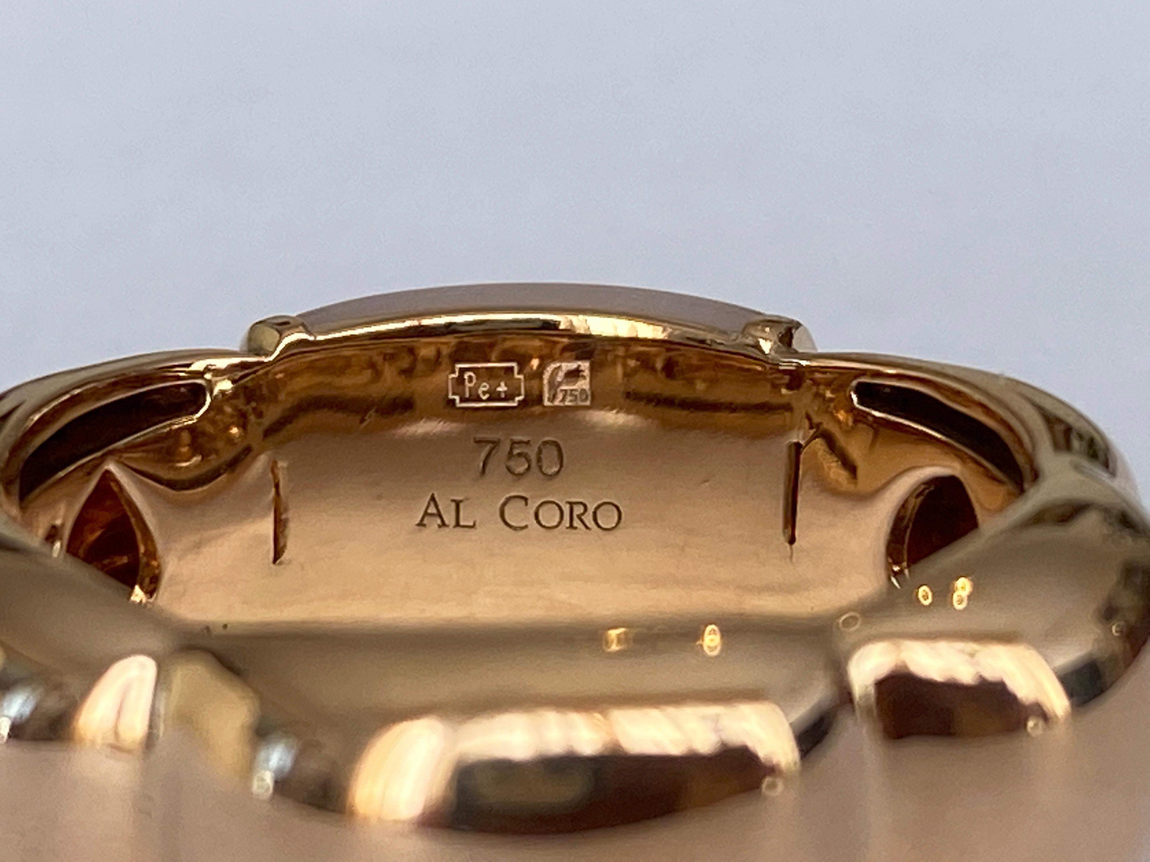 Al Coro La Piazza chalcedony in 18k rose gold ring For Sale 1