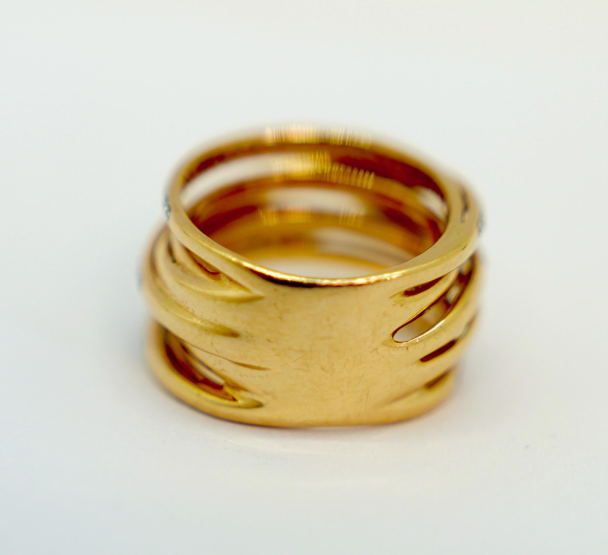 Donna Al Coro Serenata Anello da donna con diamanti in oro rosa 18 carati in vendita