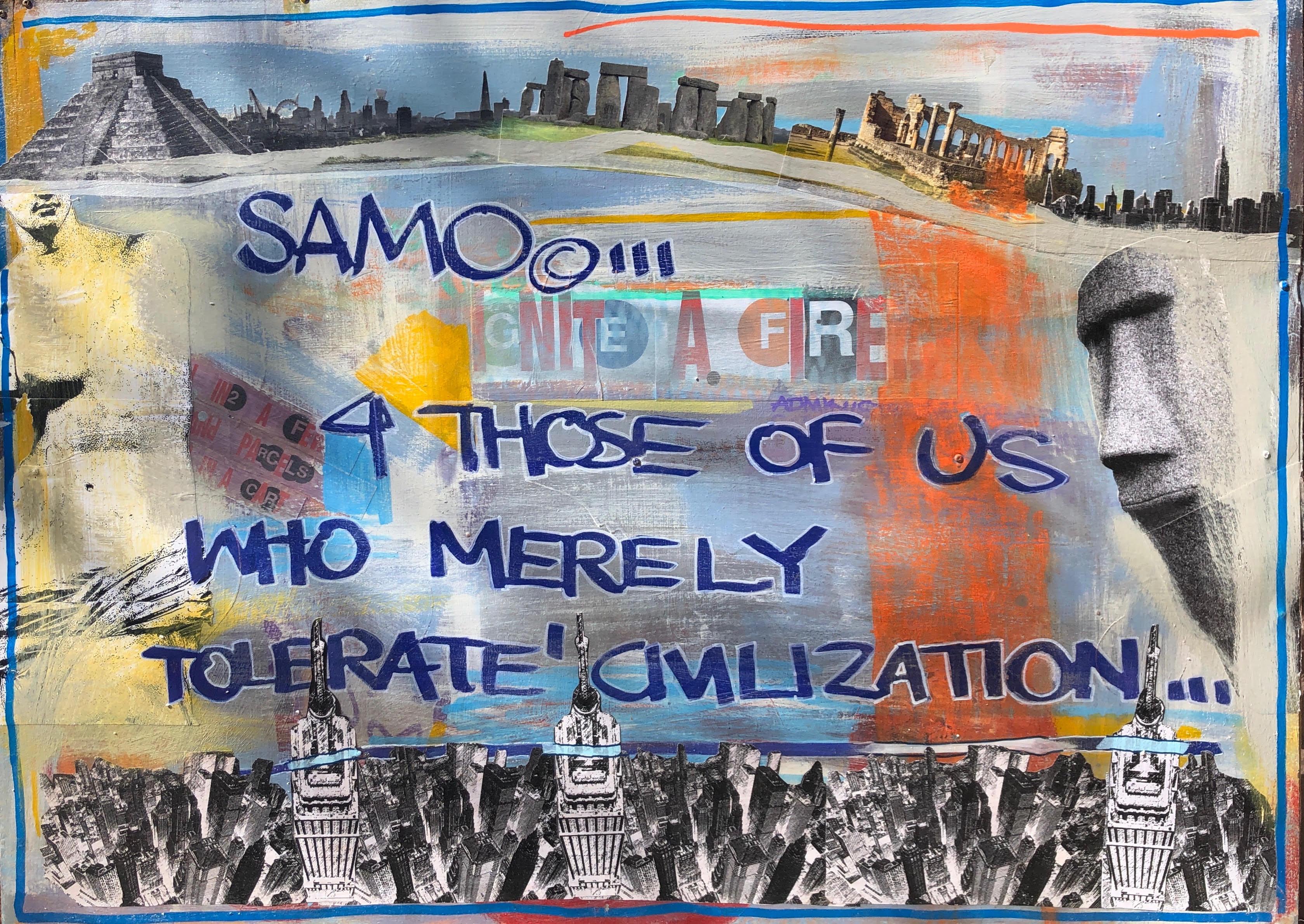 "4 Those of us Who Merely Tolerate 'Civilization'..." - Mixed Media Art by Al Diaz