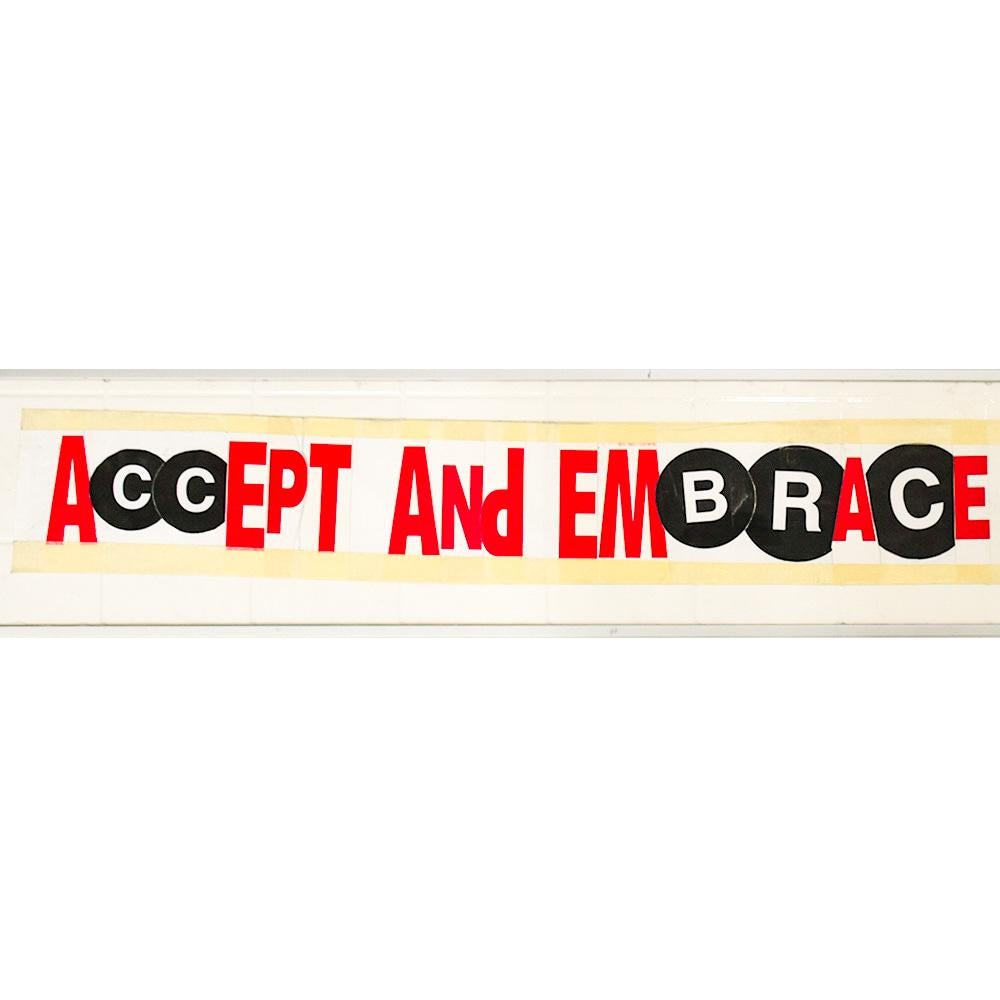 Amazing double sided Original Mixed Media Artwork by Al Diaz.
Al Diaz is known for being the other half of the world famous SAMO© duo along with Jean Michel Basquiat in the 70's- 80's.
One side has thought provoking anagram by Diaz- ACCEPT AND