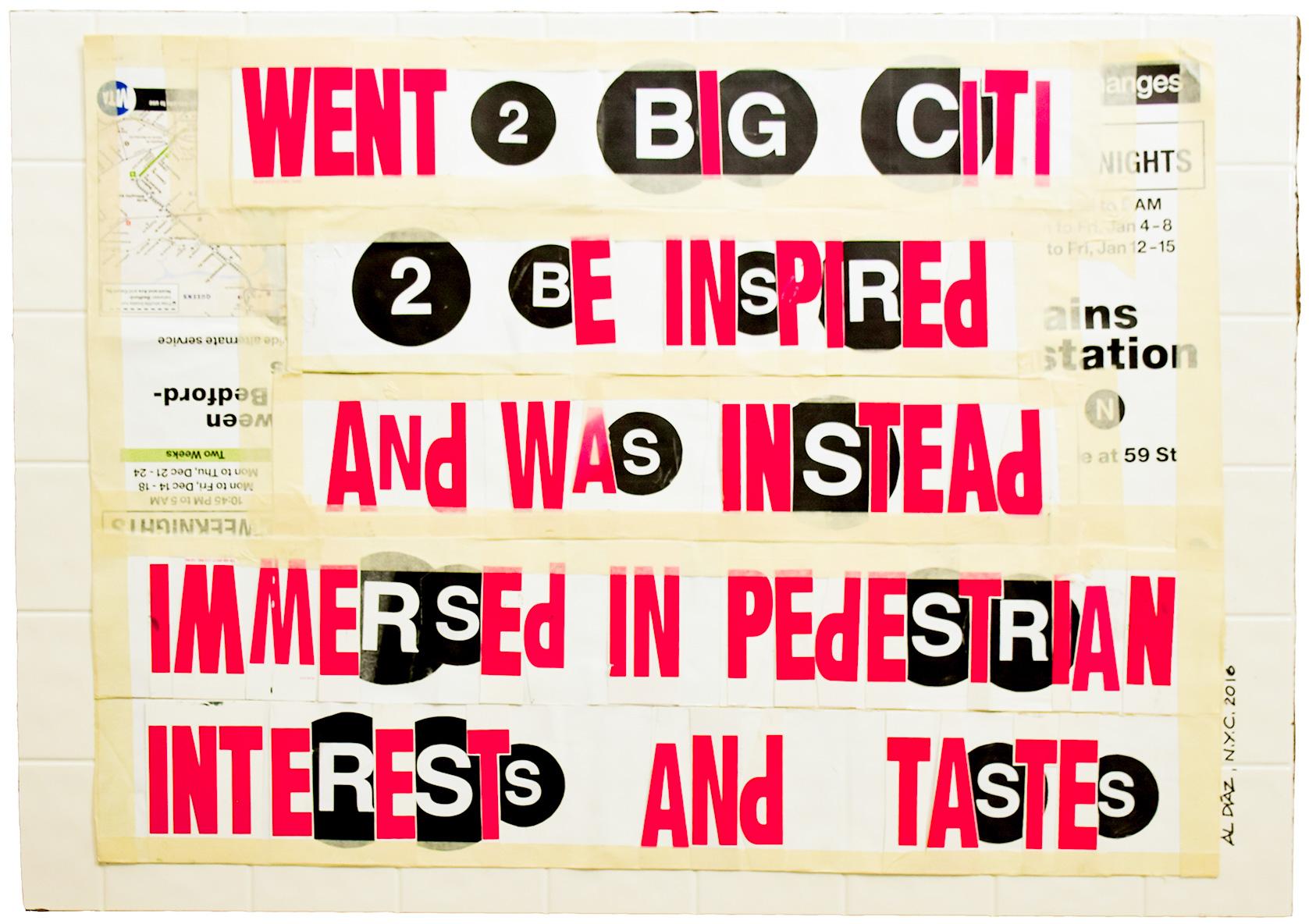 SAMO(c) Comme alternative... /Went 2 Big City...(œuvre d'art originale recto-verso)