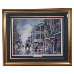 Al Federico Royal Street New Orleans in 1890 Signed Lithograph Print 33"