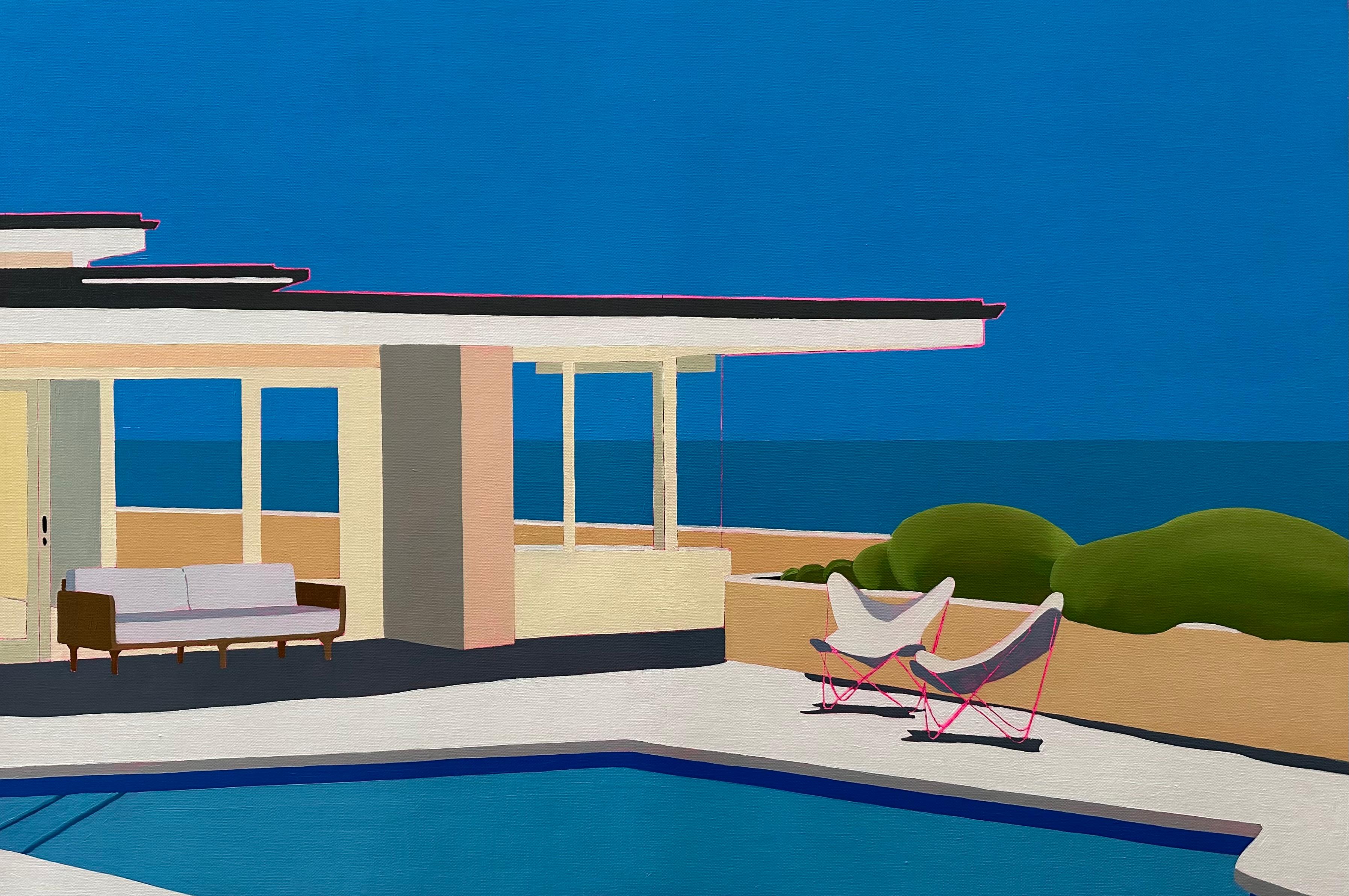 Al Freno Landscape Painting - Aliso beach -original minimalism still life- landscape painting- modern art