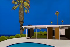 Huntington beach -original minimalism still life landscape painting- modern art
