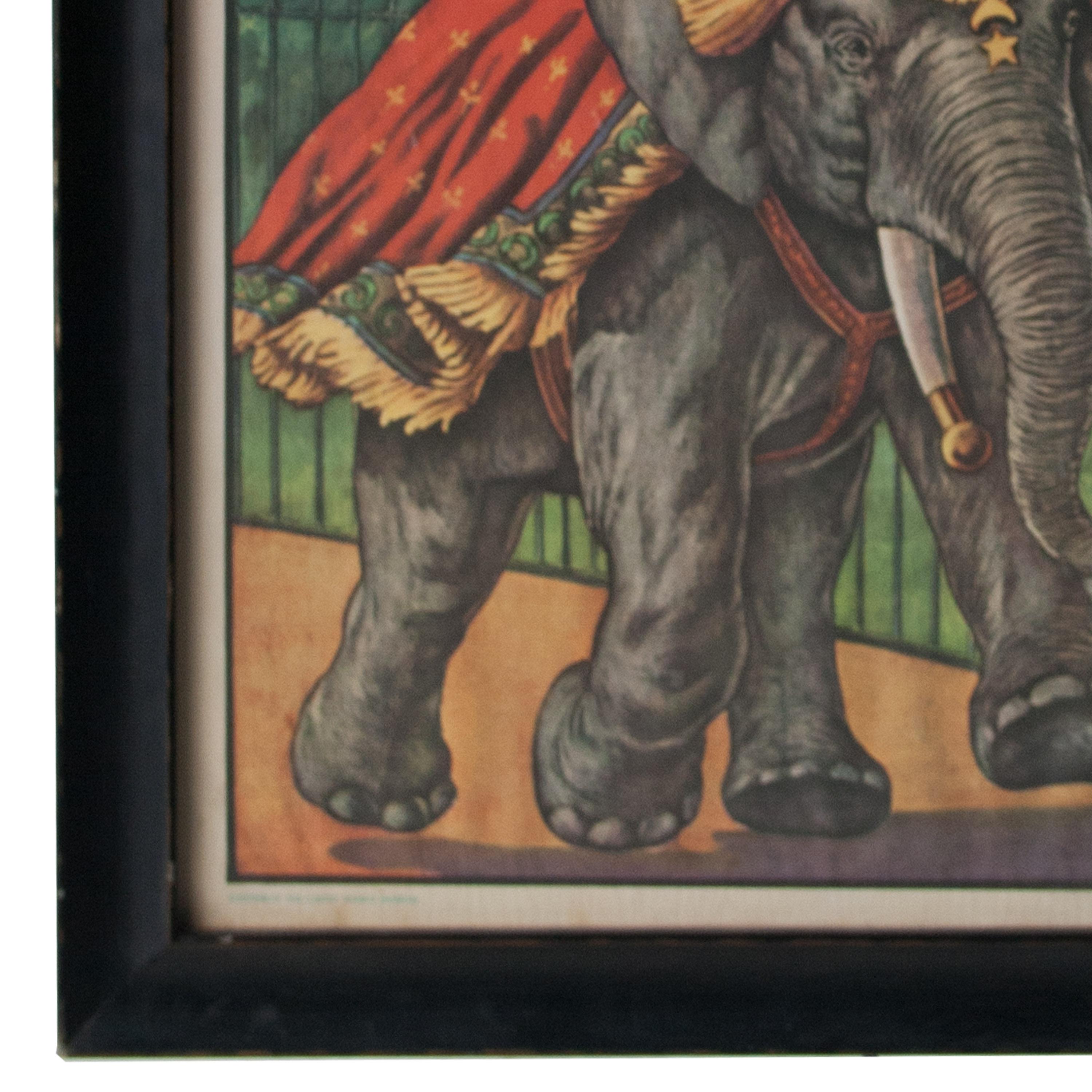 American Al G. Barnes Animal Show Circus Original Poster Framed, United States, 1895 For Sale