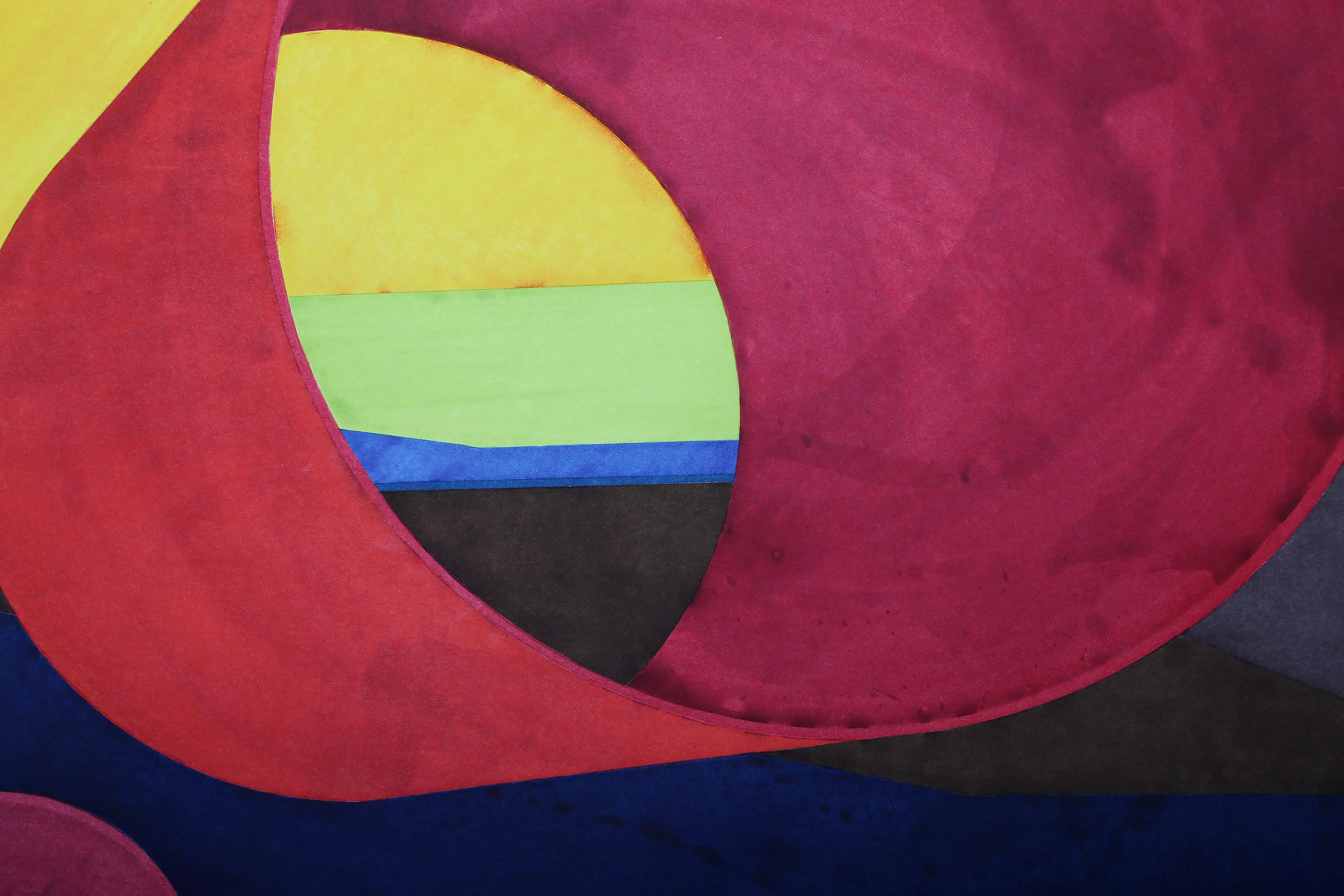 Russell's Way, Large Colorful Geometric Abstract Etching by Al Held For Sale 1