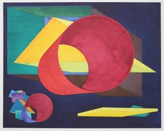 Russell's Way, Large Colorful Geometric Abstract Etching by Al Held