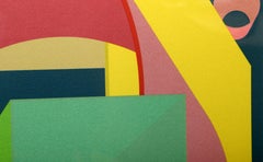 Scholes I, Großes gerahmtes geometrisches abstraktes Werk von Al Held