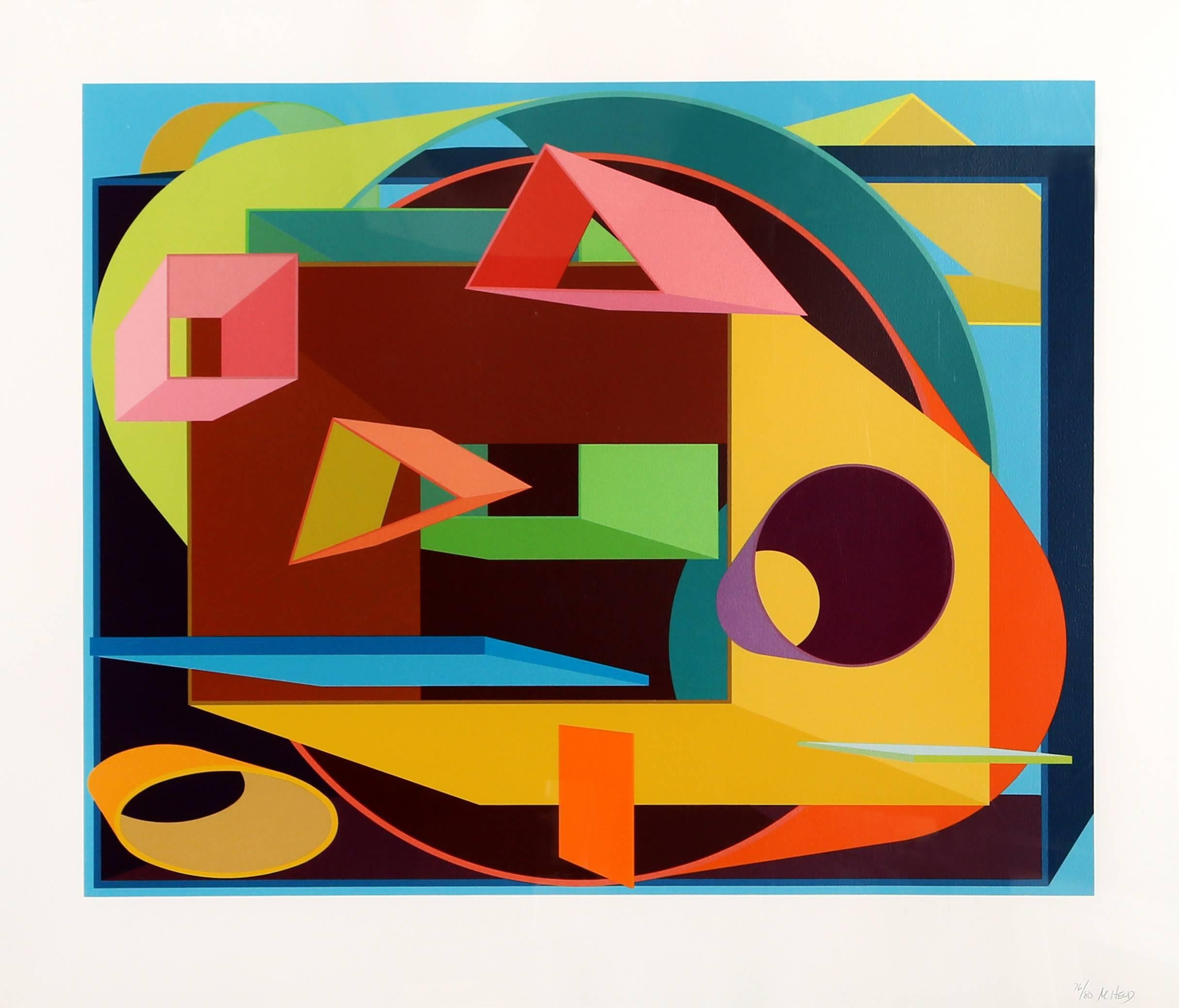 Artist: Al Held, American (1928 - 2005)
Title: Scholes II
Year: 1991
Medium: Silkscreen, signed and numbered in pencil
Edition: 80
Image Size: 23 x 29 inches
Size: 29 x 34 in. (73.66 x 86.36 cm)