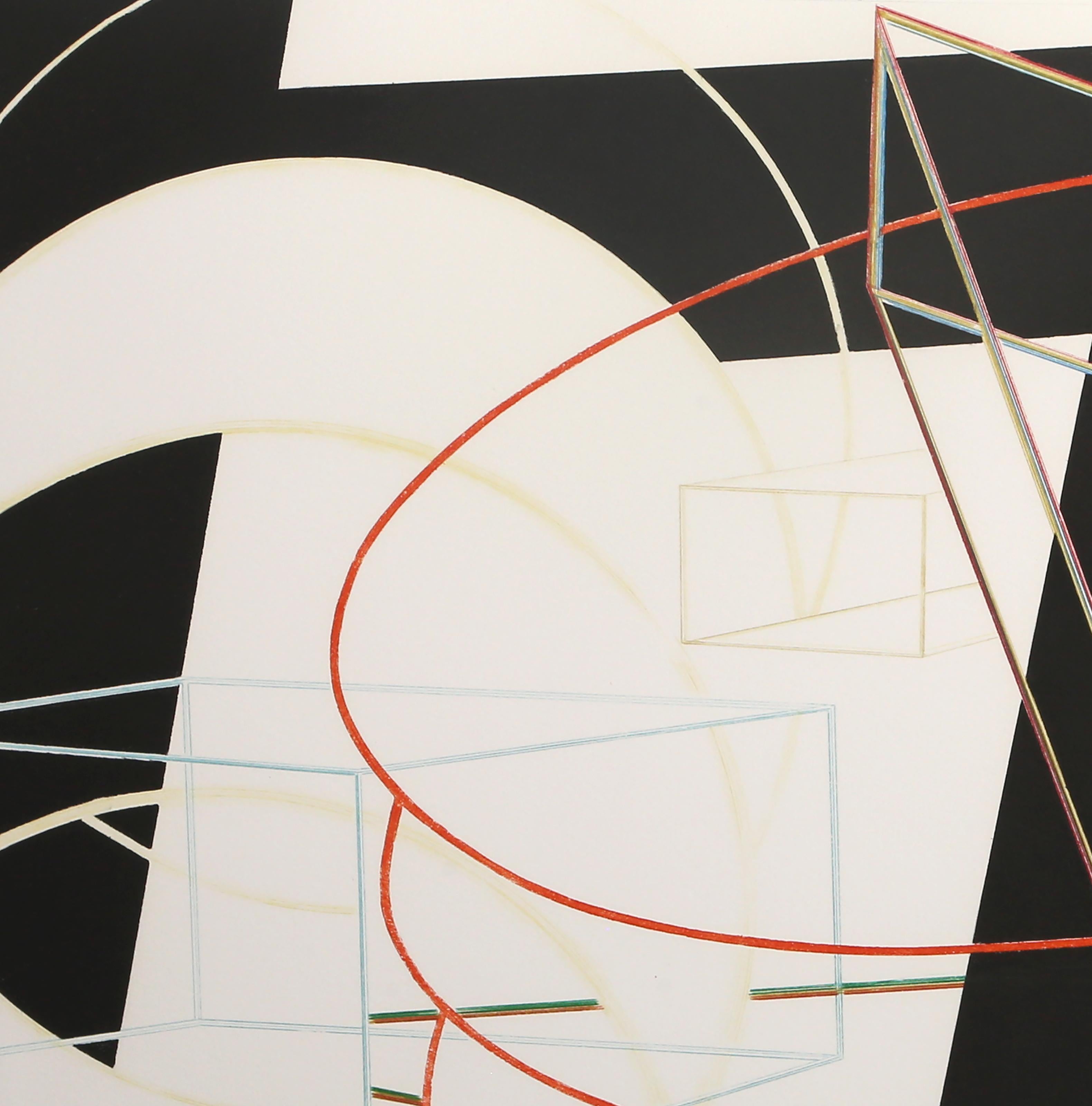 Stone Ridge #4, Abstract Geometric Etching by Al Held For Sale 1