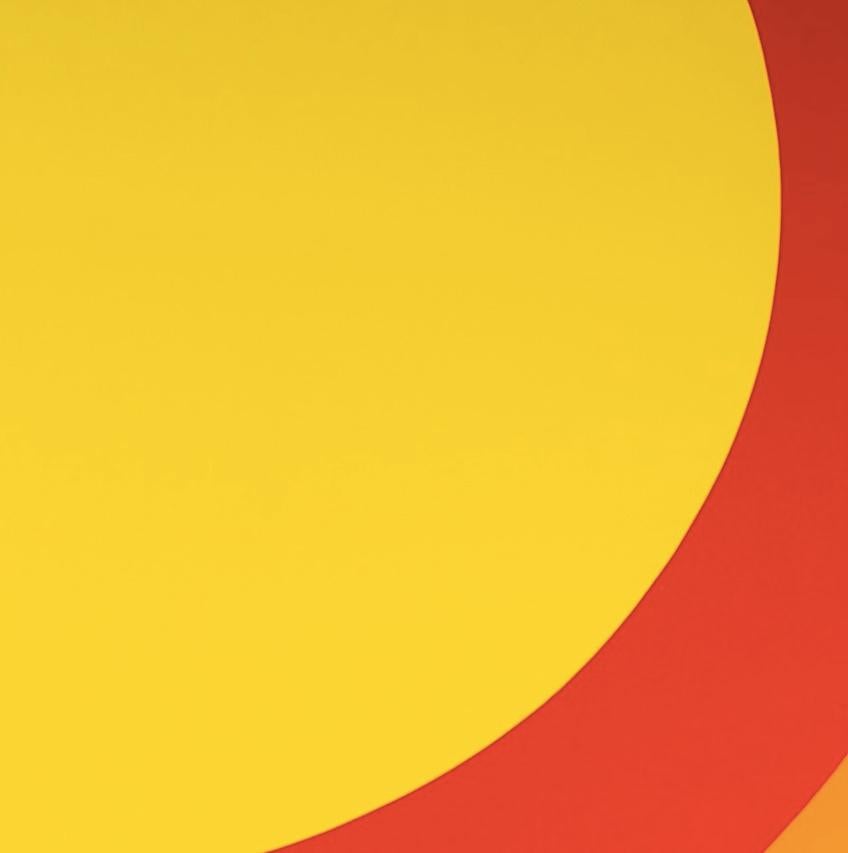 Senza titolo - Stampa a colori vivaci del XX secolo, cerchio giallo, rosso, verde e grigio - Print Espressionismo astratto di Al Held