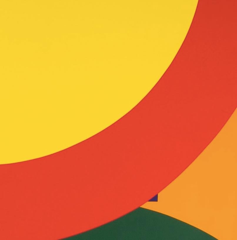 Senza titolo - Stampa a colori vivaci del XX secolo, cerchio giallo, rosso, verde e grigio in vendita 1