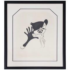 Al Hirschfeld "Judy Garland" gravure à tirage limité signée à la main:: circa 1963