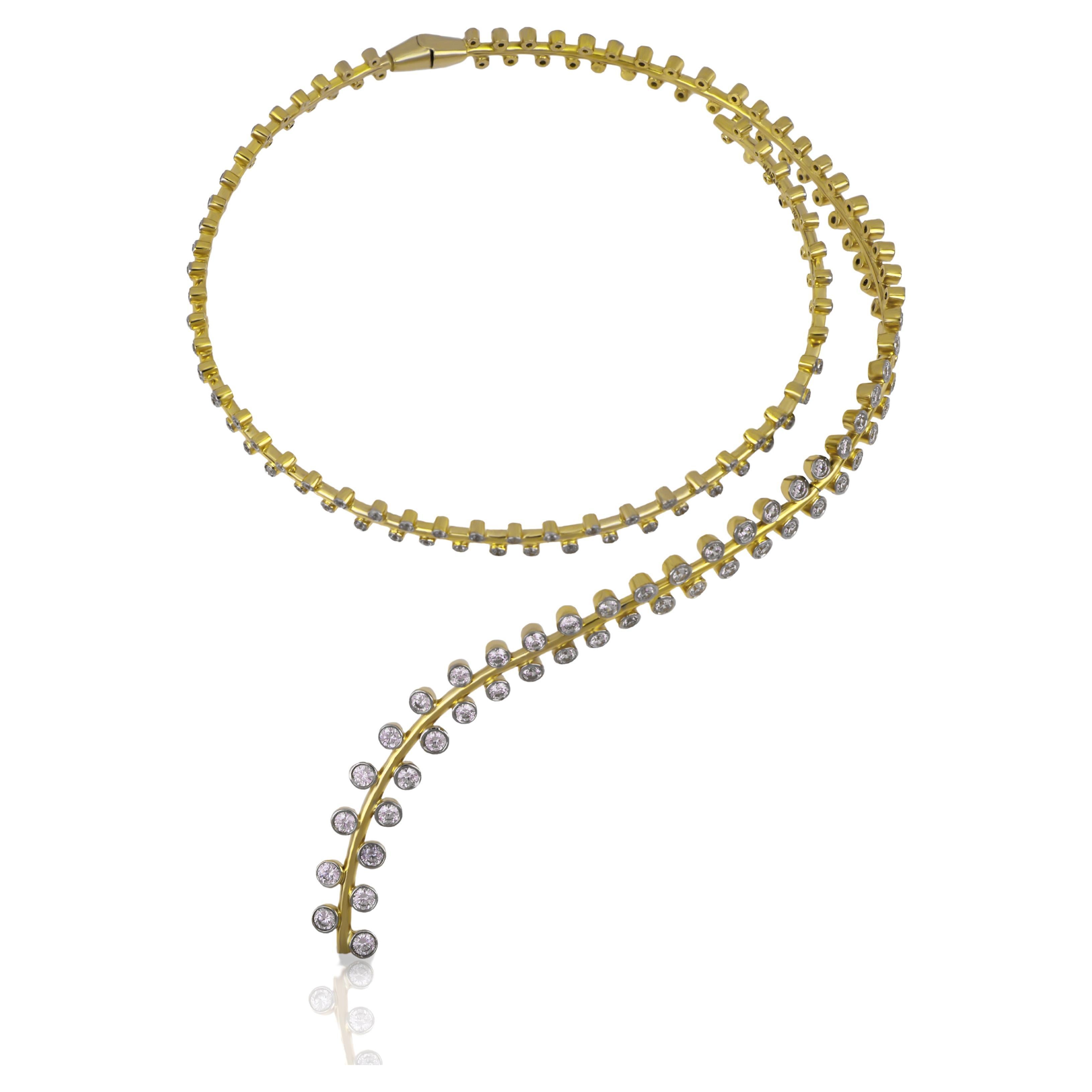 Al Jassasiya Gelbgold-Choker mit Diamanten im Angebot