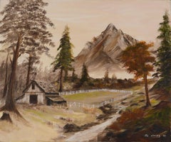 Paysage de ferme de montagne