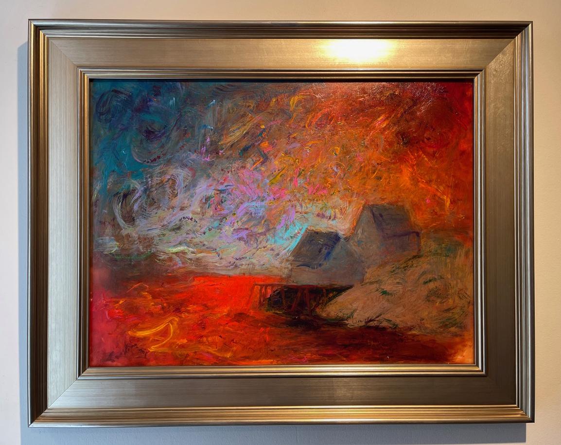Awash in Hopeless Love, Abstract Expressionist Landscape - Painting by Al Lachman 