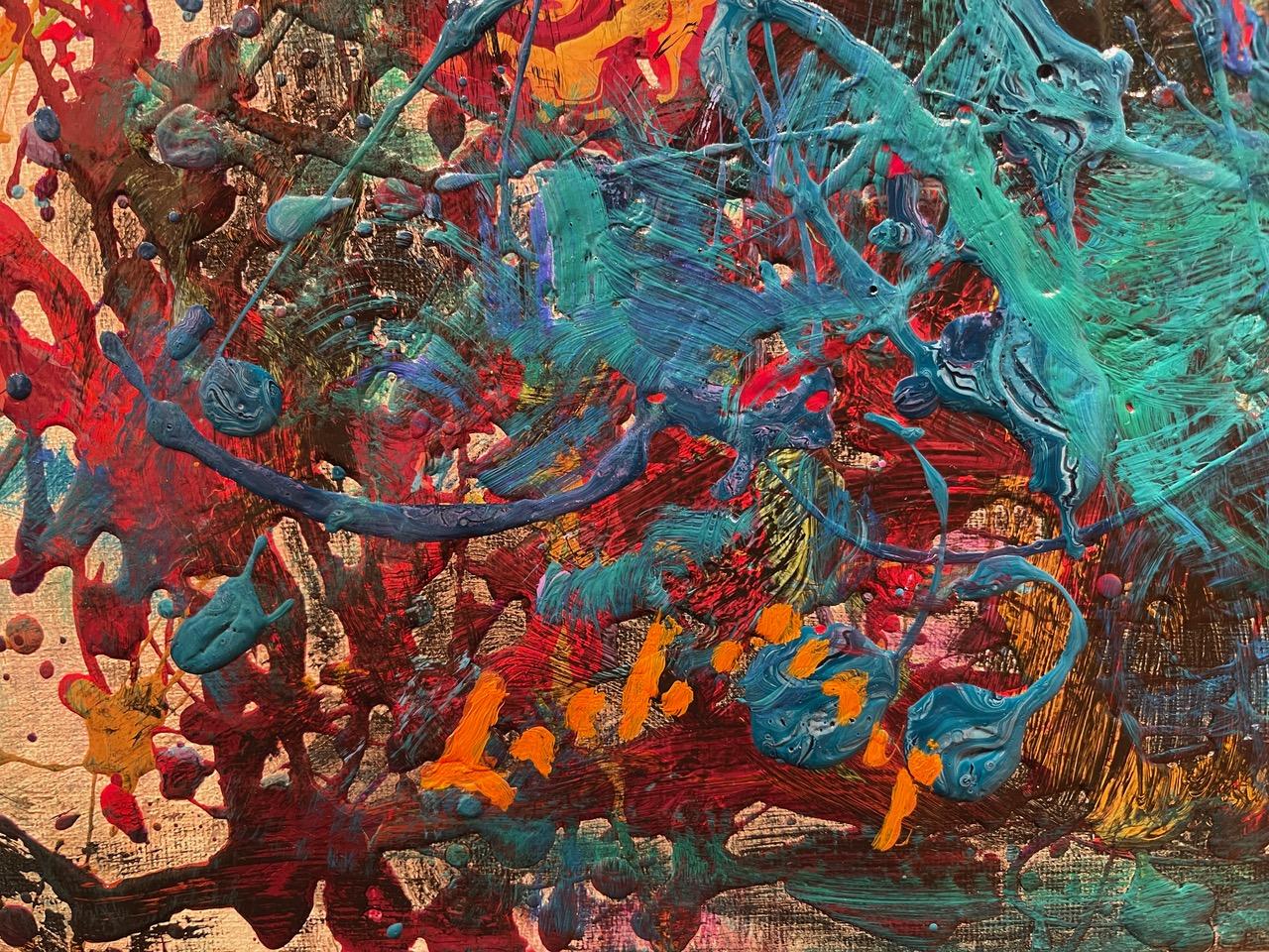 From My First Love, Did I Awaken, Expressionist Abstract by Master Colorist - Beige Abstract Painting by Al Lachman 